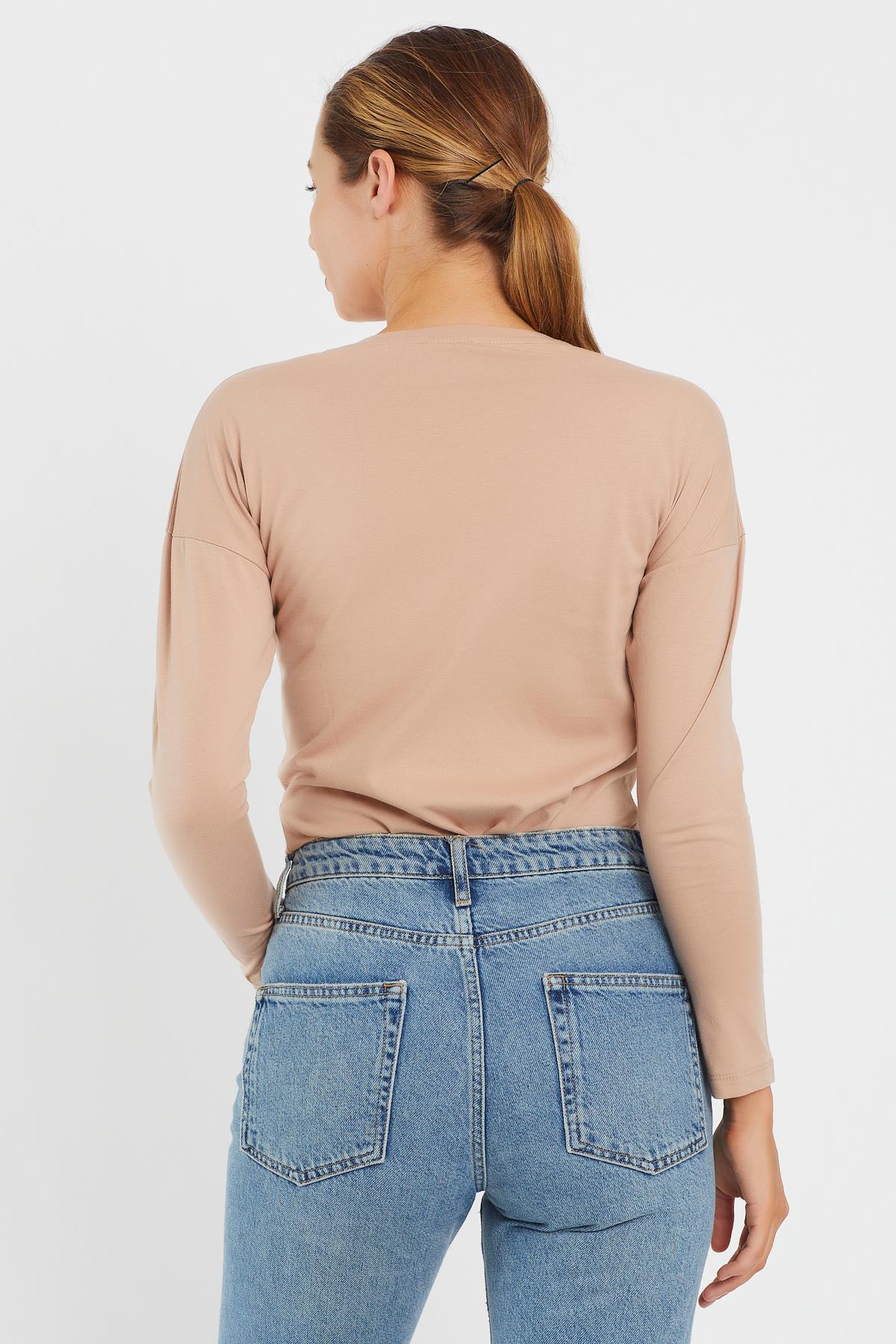 Taşlı Yaprak Detaylı Sweat 9130-2