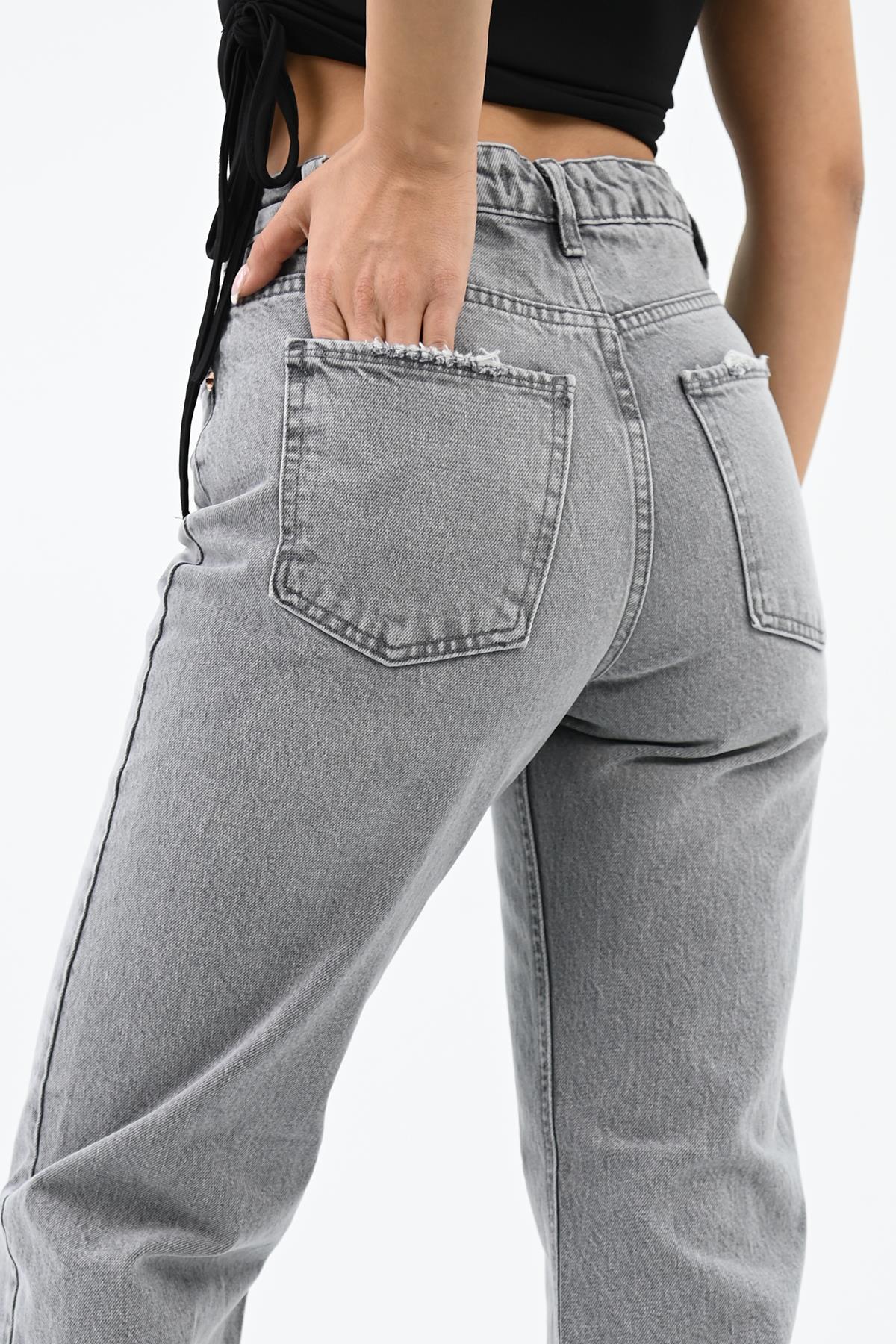WIDE LEG Kadın Yüksek Bel Gri Mavi Jean 4417-25 DPL-846