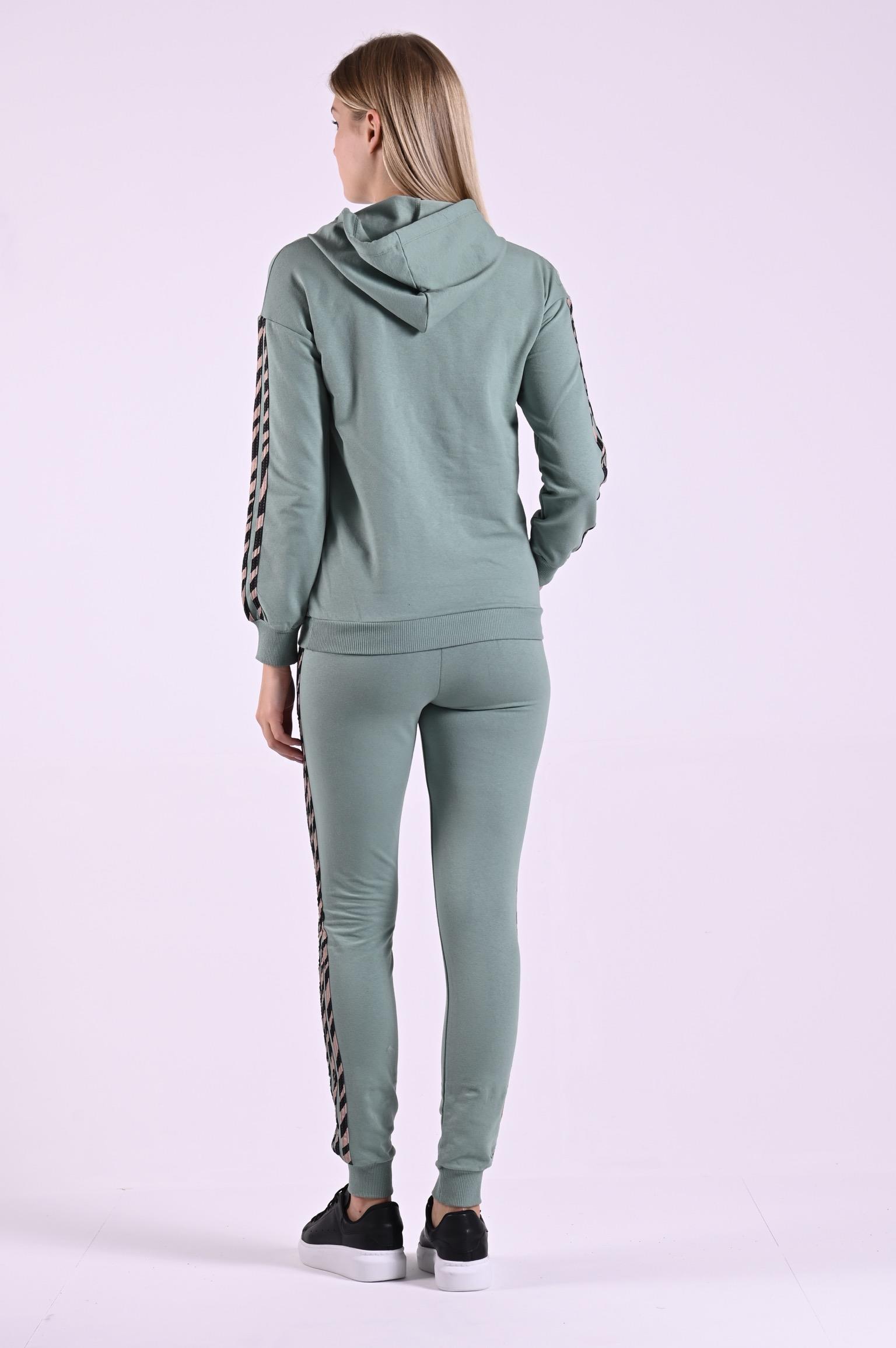 Yanları Zebra Şeritli Kapüşonlu Eşofman Takımı 9181