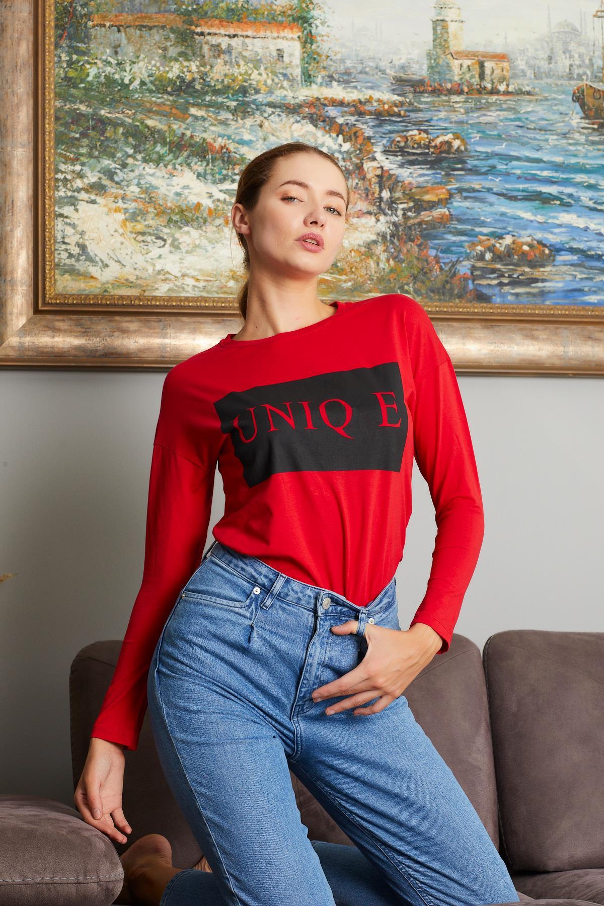 Yazı Baskılı Sweat 9130-1