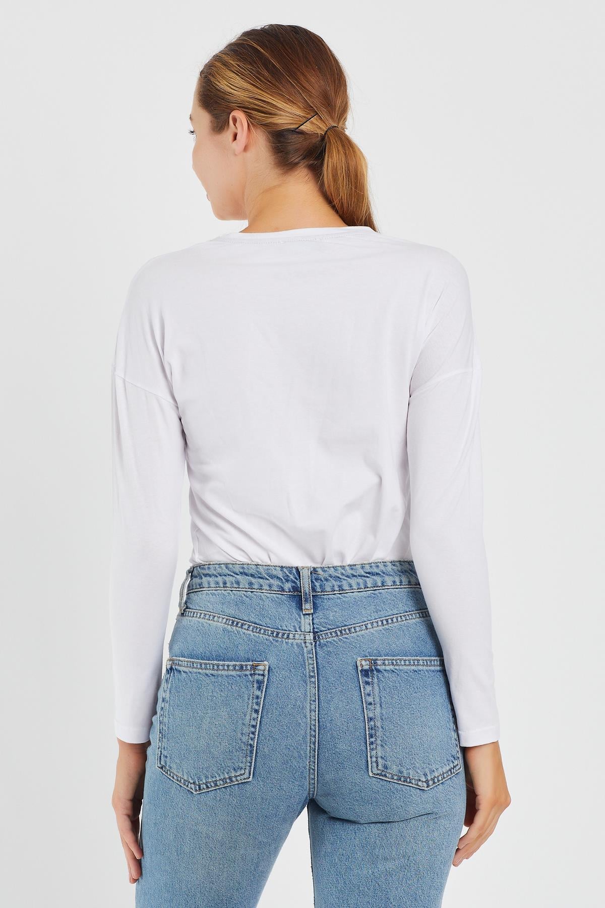 Yazı Baskılı Sweat 9130-1