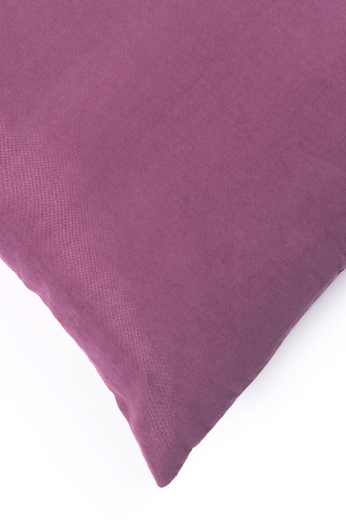 Düz Renk 45x45 cm Kare Kırlent Kılıfı Mürdüm