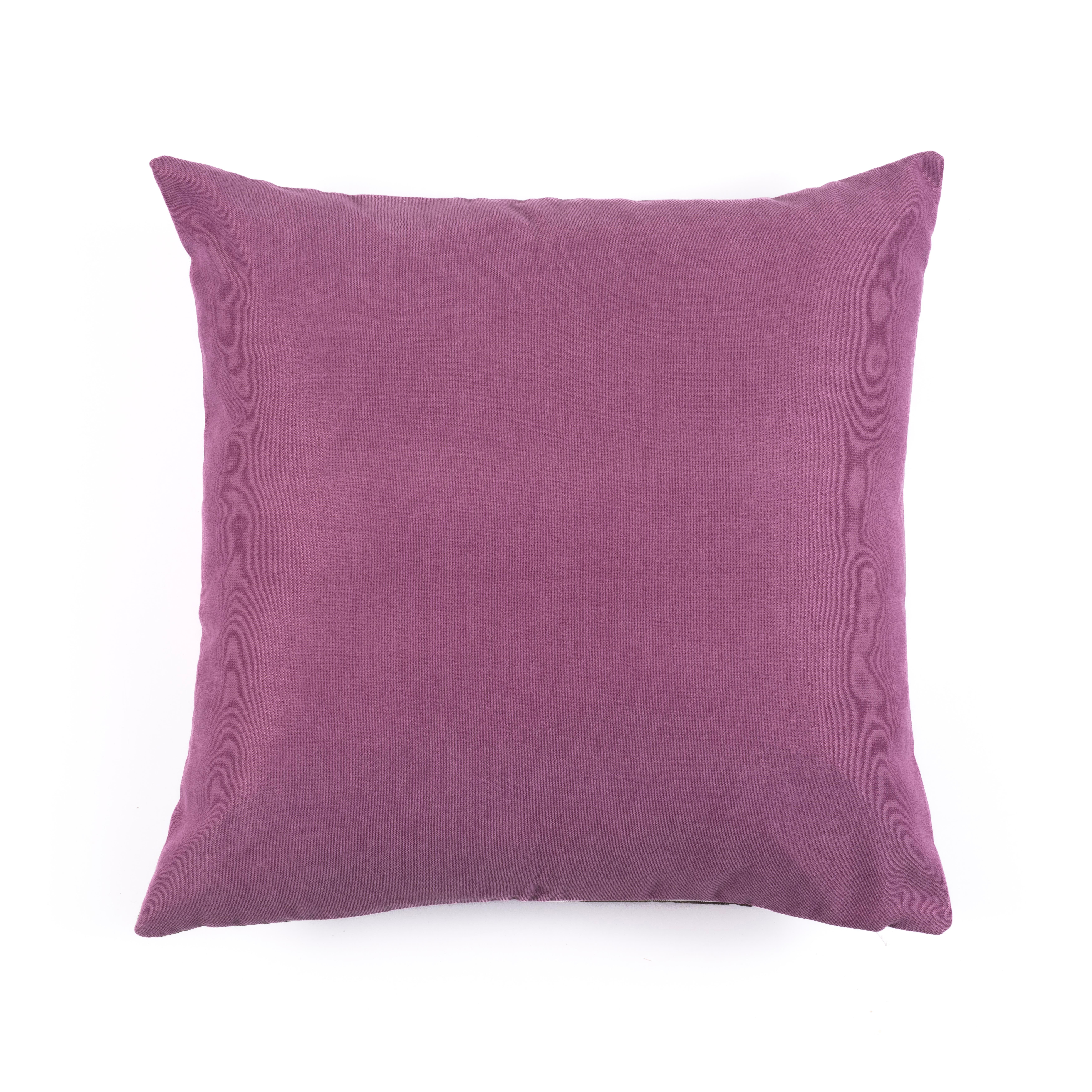 Düz Renk 45x45 cm Kare Kırlent Kılıfı Mürdüm