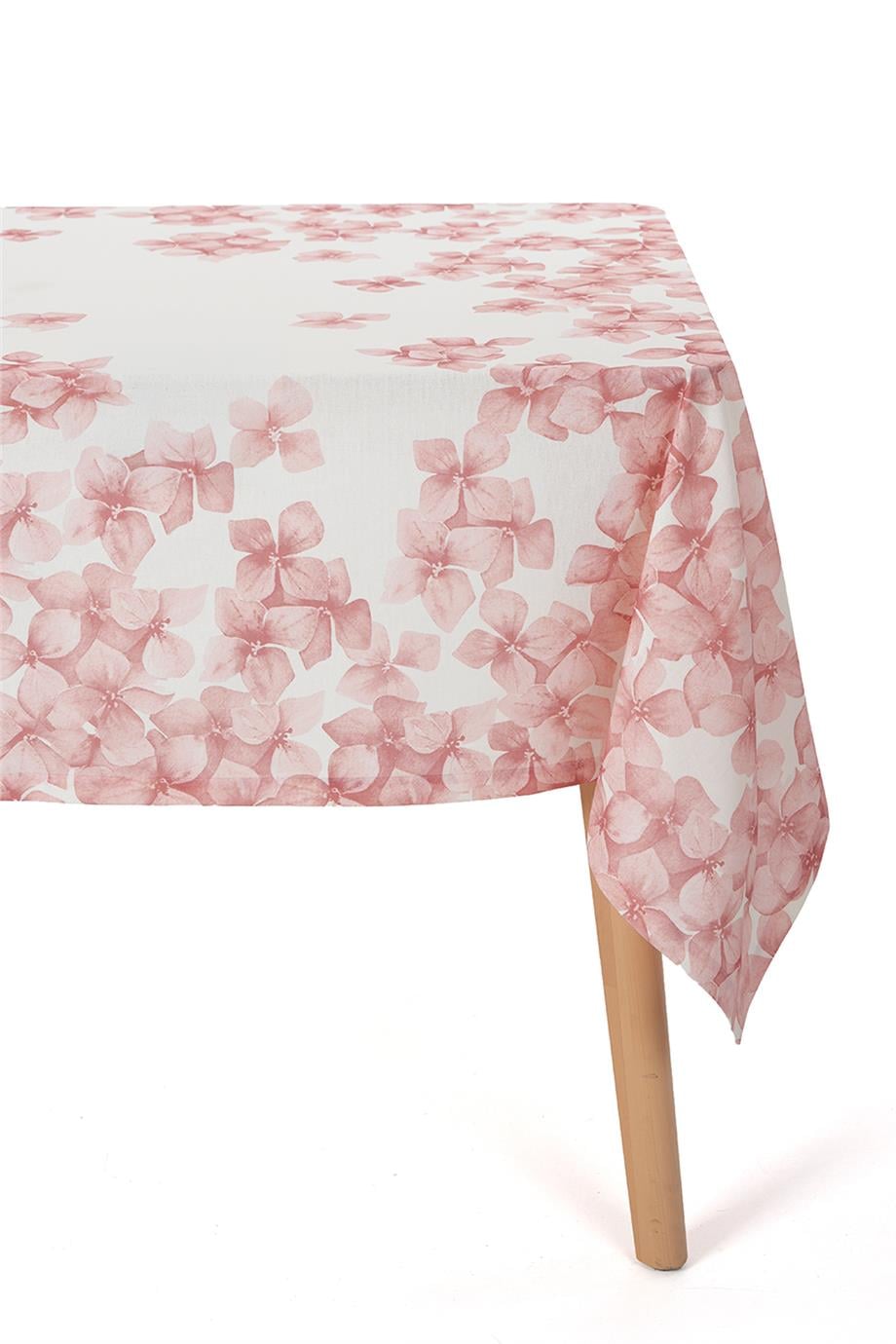 Multi Flower Ortanca Detaylı Pembe Masa Örtüsü