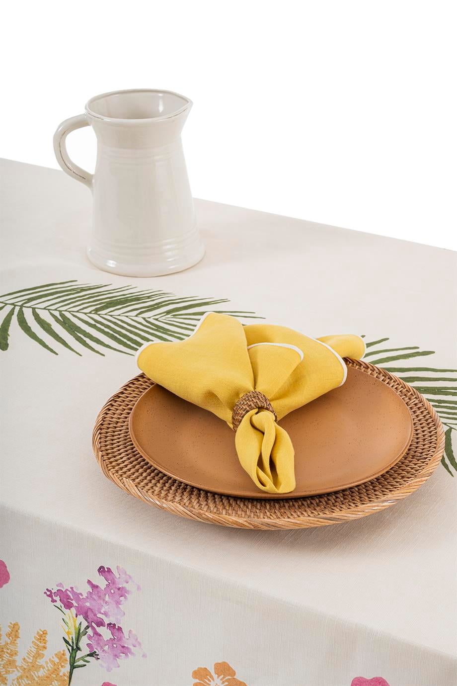 Palmiye Desenli 150x250 cm Dikdörtgen Masa Örtüsü CVICA1C07DN2381001-0003