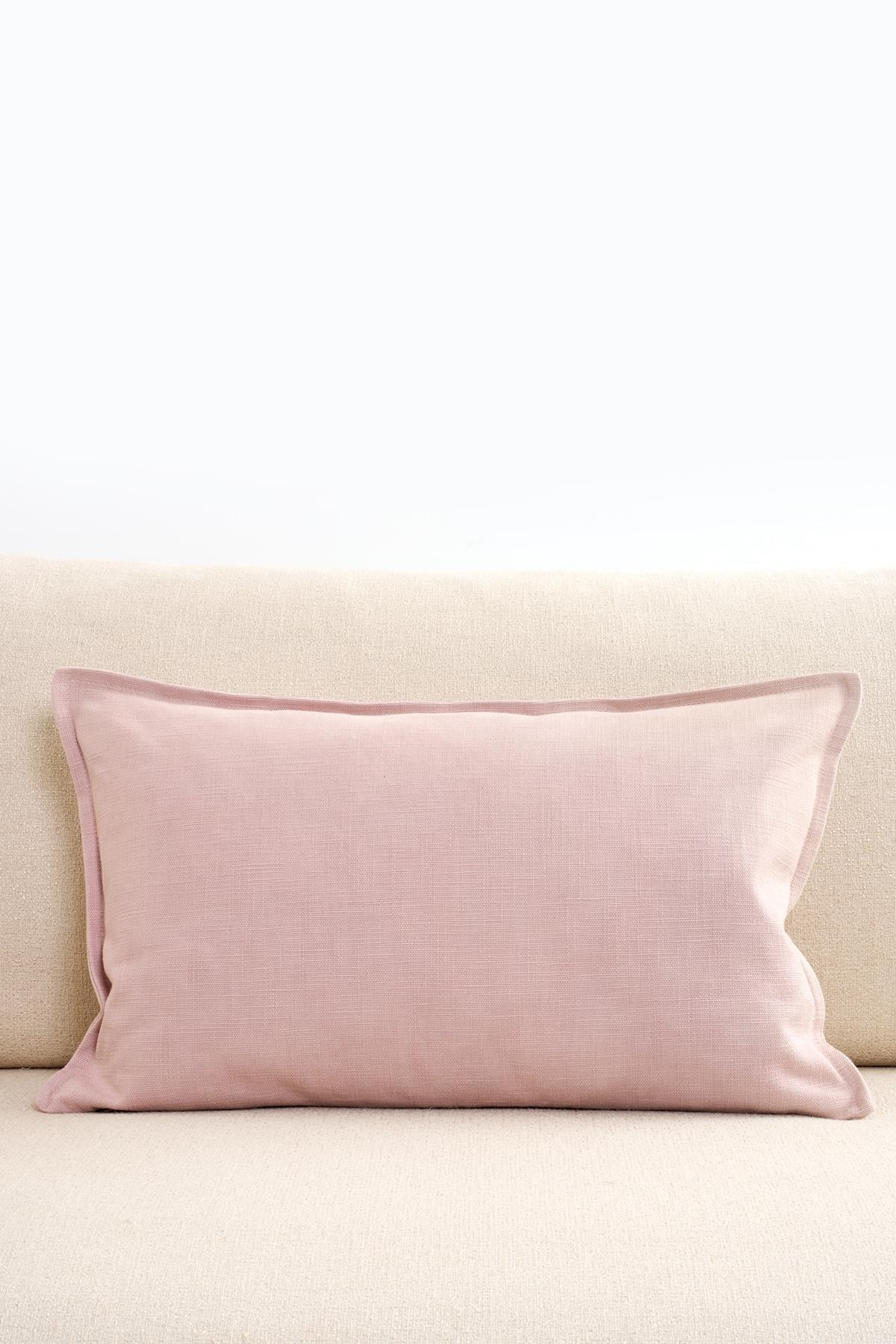 Pembe Keten Kırlent Kılıfı 