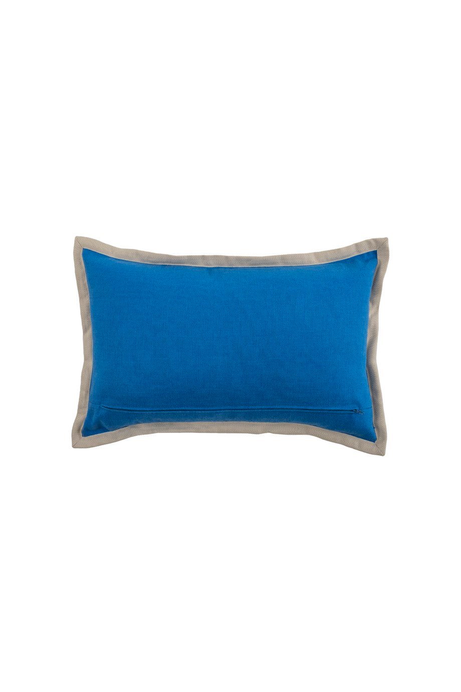 Vanelli Home Bej Biyeli Saks Mavi Keten Dikdörtgen Kırlent Kılıfı CVICM1C57AGA8211ET-BL37