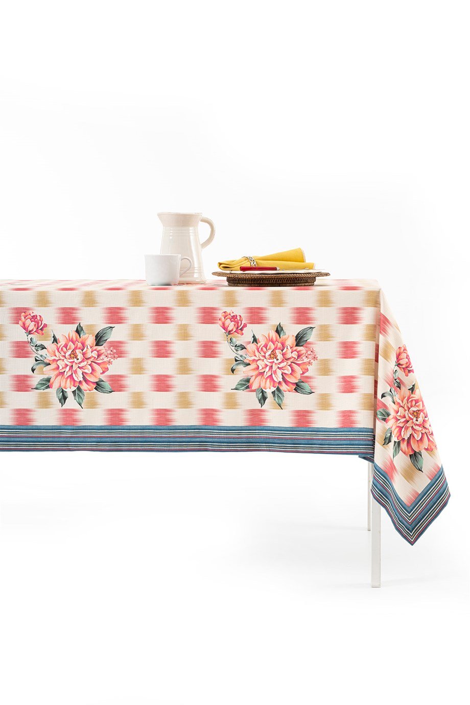 Vanelli Home Degrade Geçişli Gül Desenli 150x250 Dikdörtgen Masa Örtüsü CVICA1C07DN2391001-0002