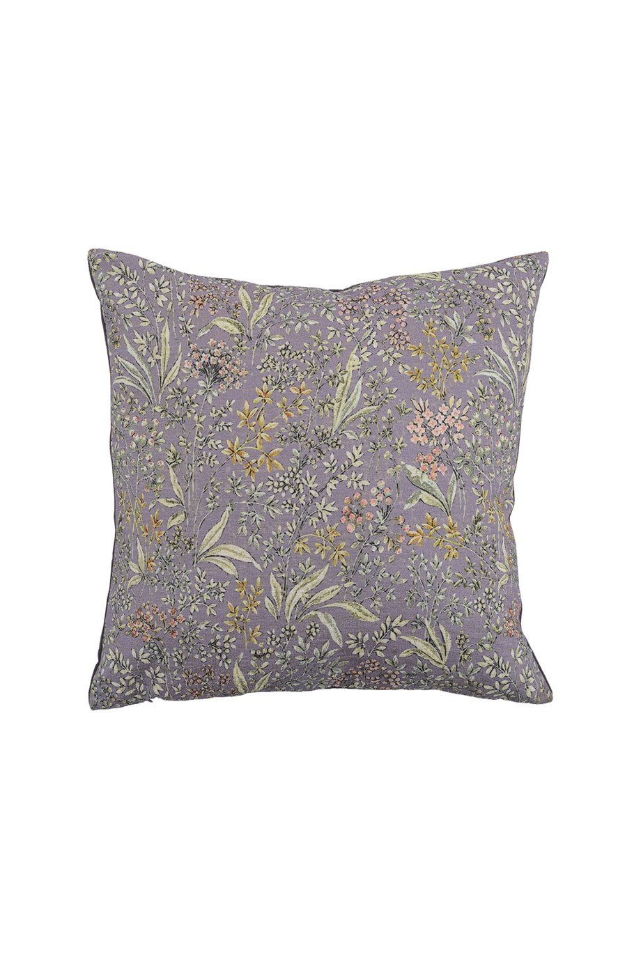 Vanelli Home Küçük Lila Çiçek Motif Baskılı Kare Kırlent Kılıfı