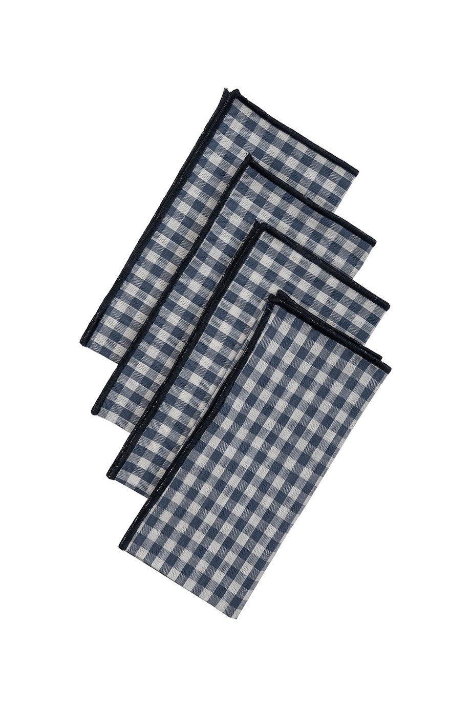 Vanelli Home Lacivert Overloklu Mavi Pötikareli 4 Lü Peçete Seti CVICD1C23JL9271001-0002