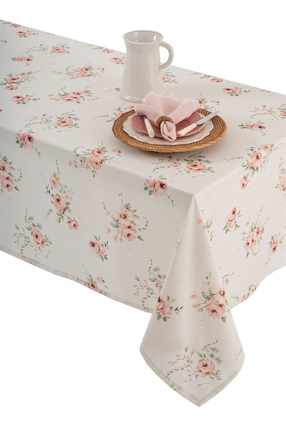 Vanelli Home Soft Çiçek Baskılı 170x270 cm Dikdörtgen Masa Örtüsü CVICA1C07DN2341001-0007