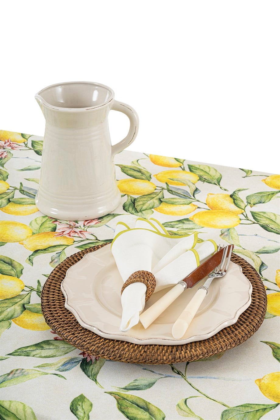 Vanelli Home Vanelli Home Fıstık Yeşili Pikolu Keten 4 Lü Peçete Seti CVICD1C23AGA1411ET-0002