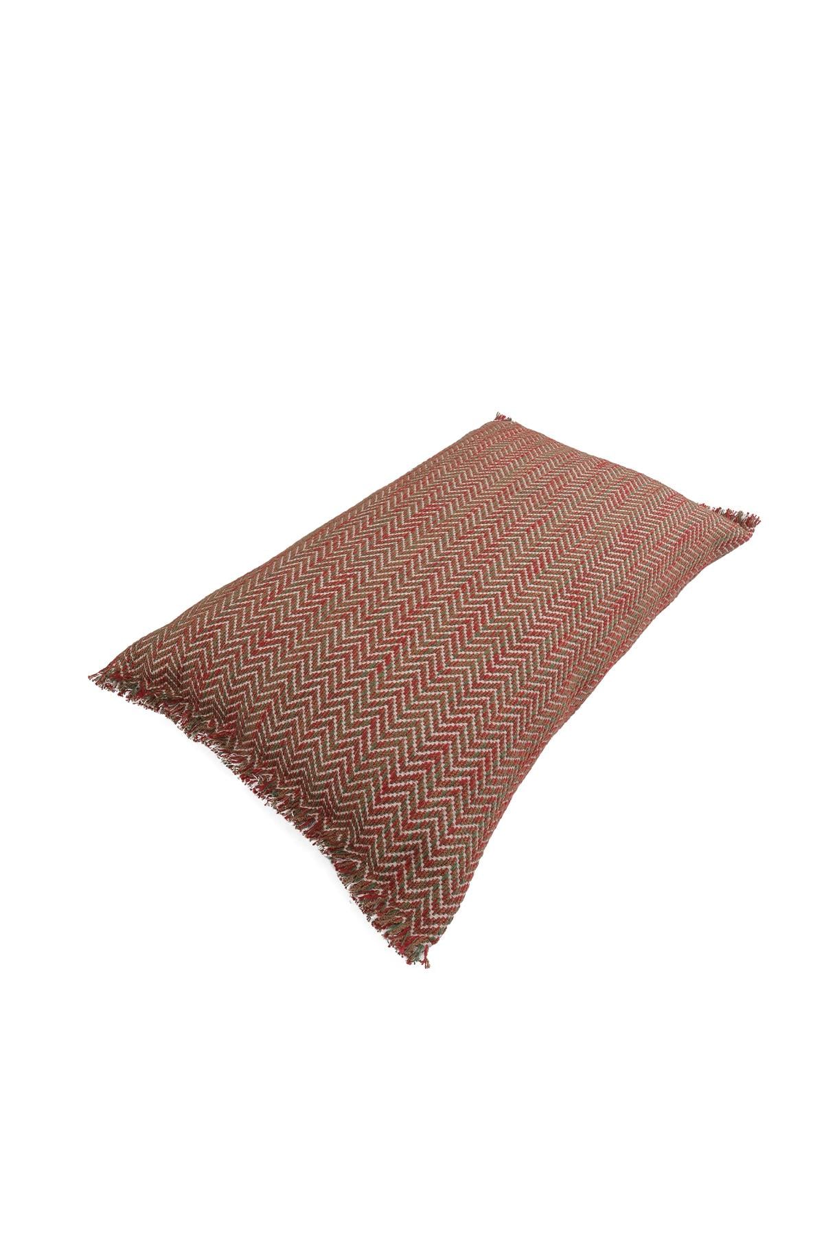 Zigzag Desenli Yılbaşı Temalı Kırlent Kılıfı 