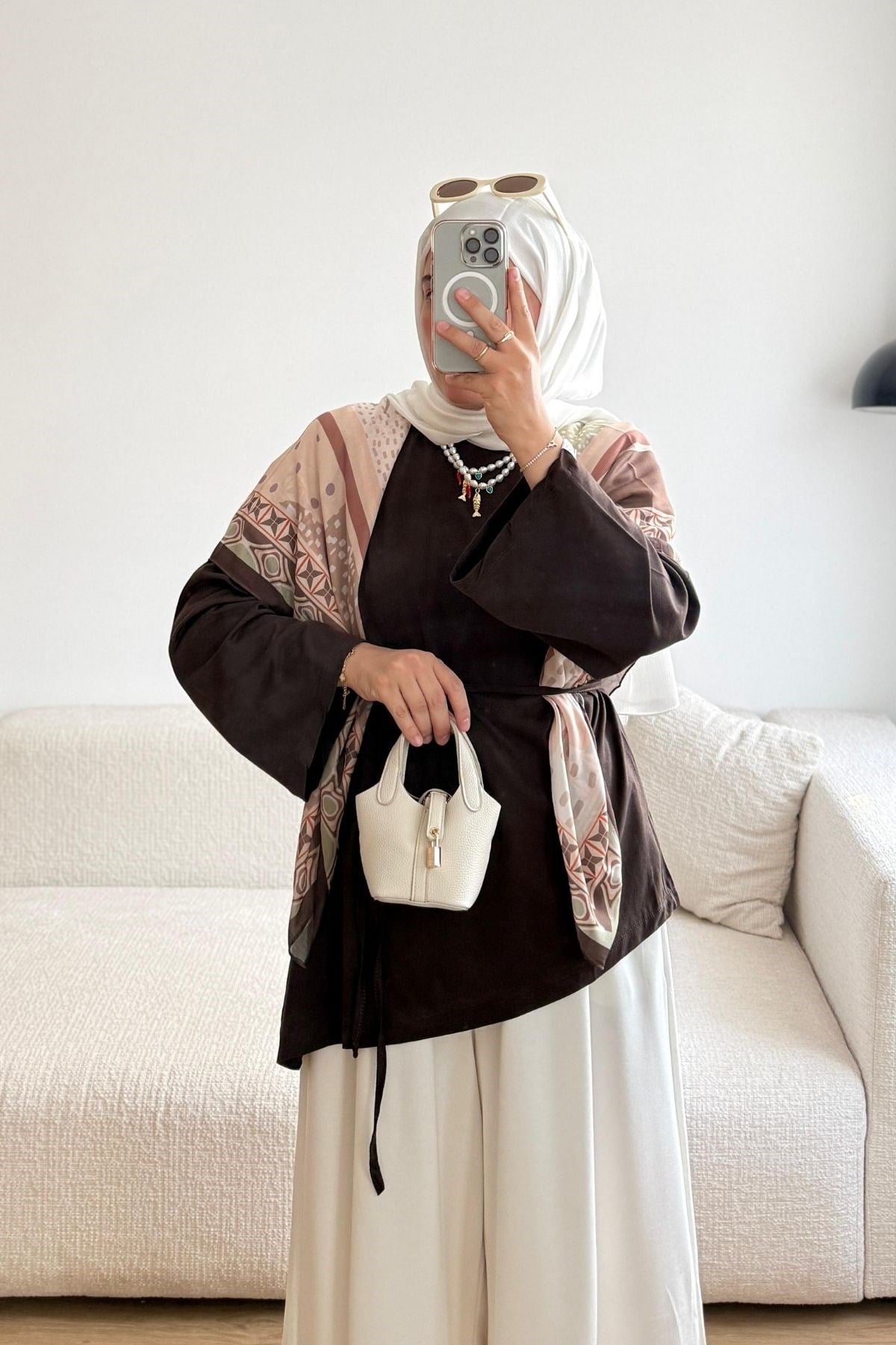 1003 KAHVE ASİMETRİK KESİM TSHİRT