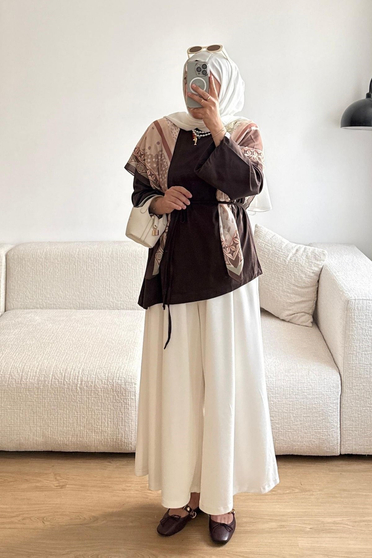 1003 KAHVE ASİMETRİK KESİM TSHİRT