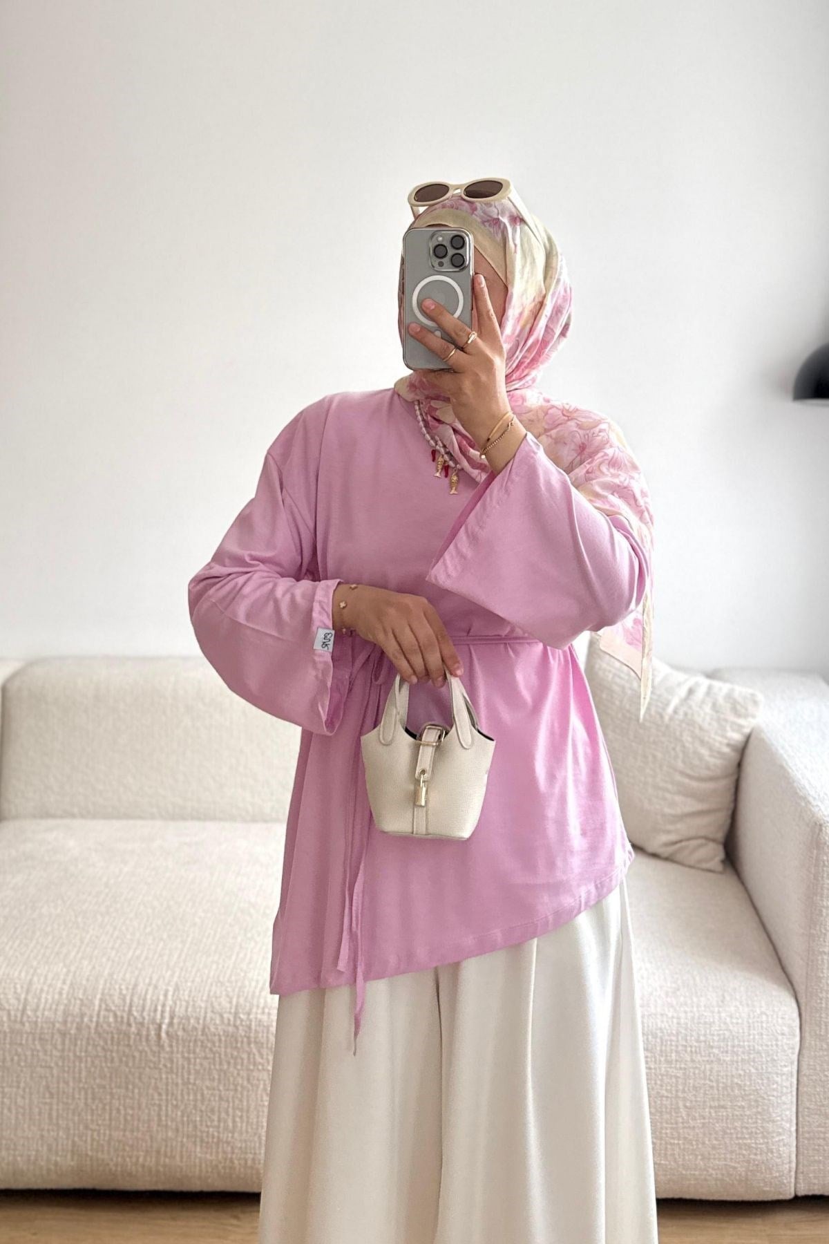 1003 PEMBE ASİMETRİK KESİM TSHİRT