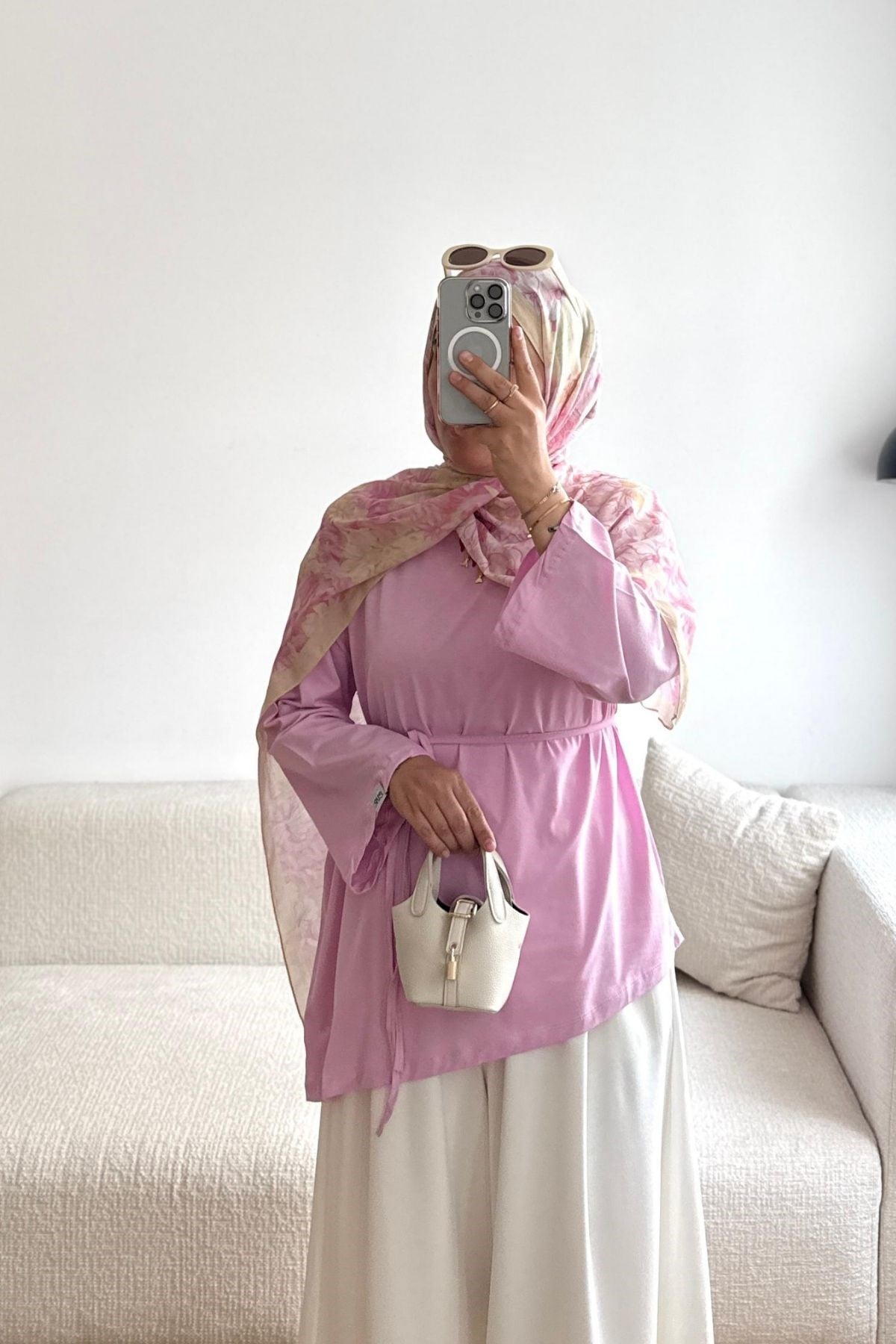 1003 PEMBE ASİMETRİK KESİM TSHİRT