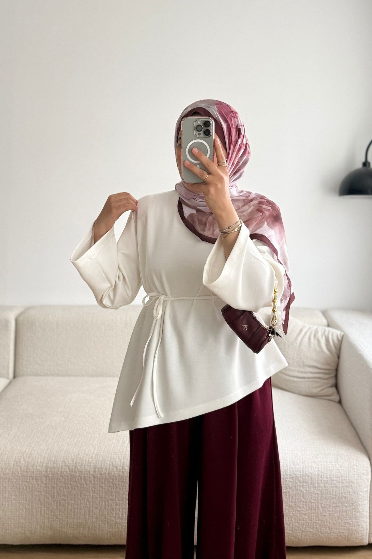 2029 EKRU ÇAPRAZ KUŞAKLI SWEAT