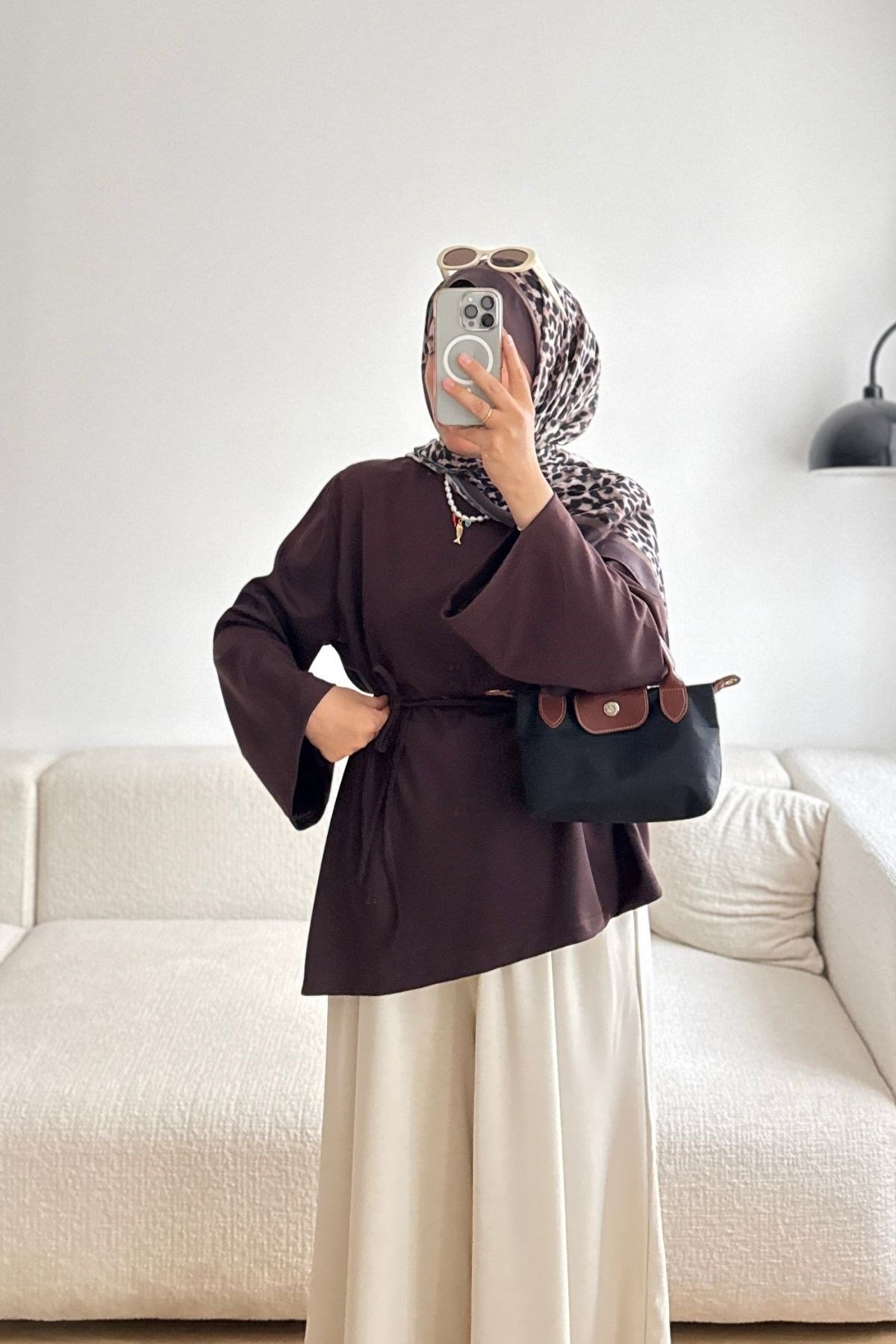 2029 KAHVE ÇAPRAZ KUŞAKLI SWEAT