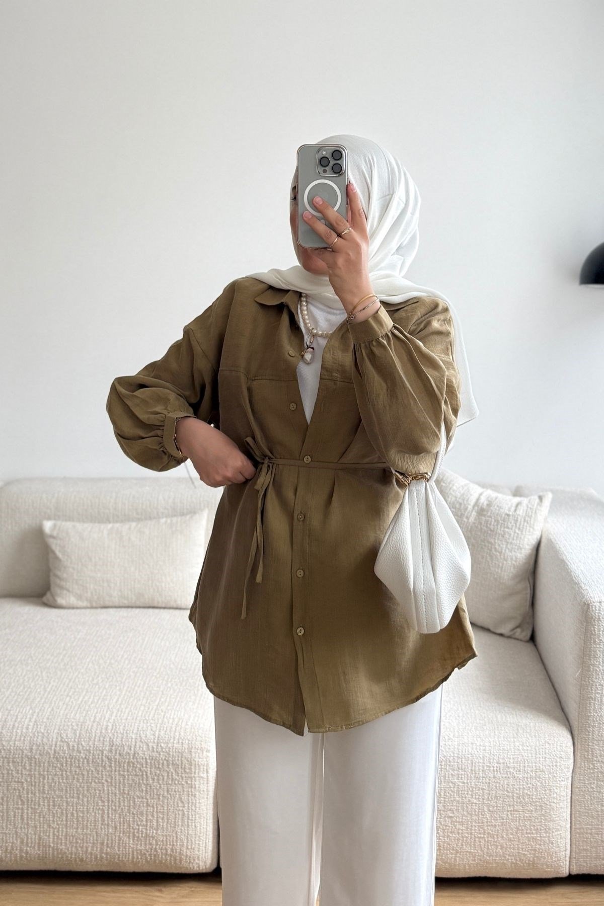 51315 HAKİ TENSEL GÖMLEK