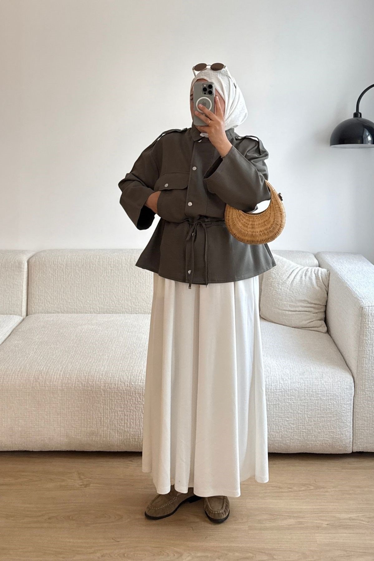 62603 HAKİ ÇITÇITLI BAĞCIKLI CEKET