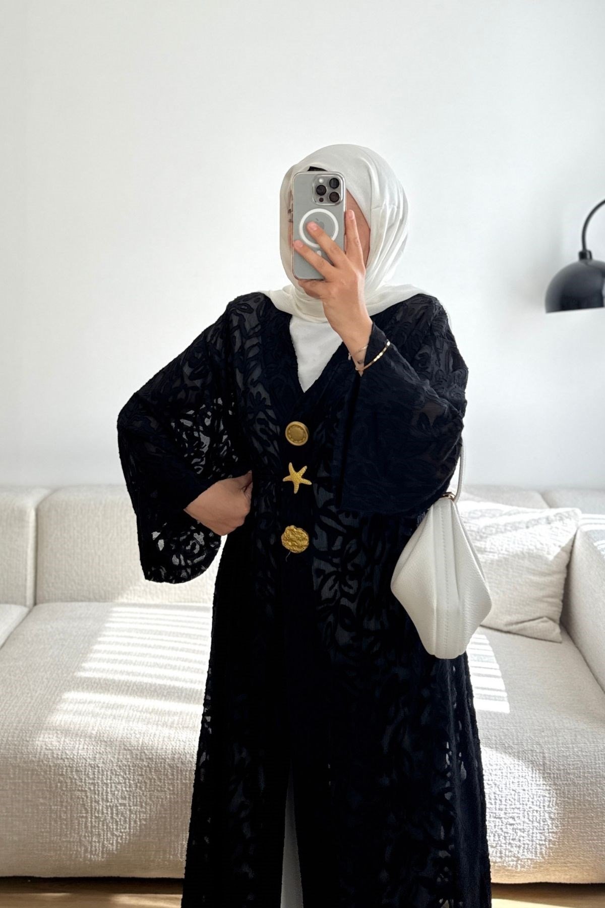9088 SİYAH DANTEL DETAYLI KİMONO