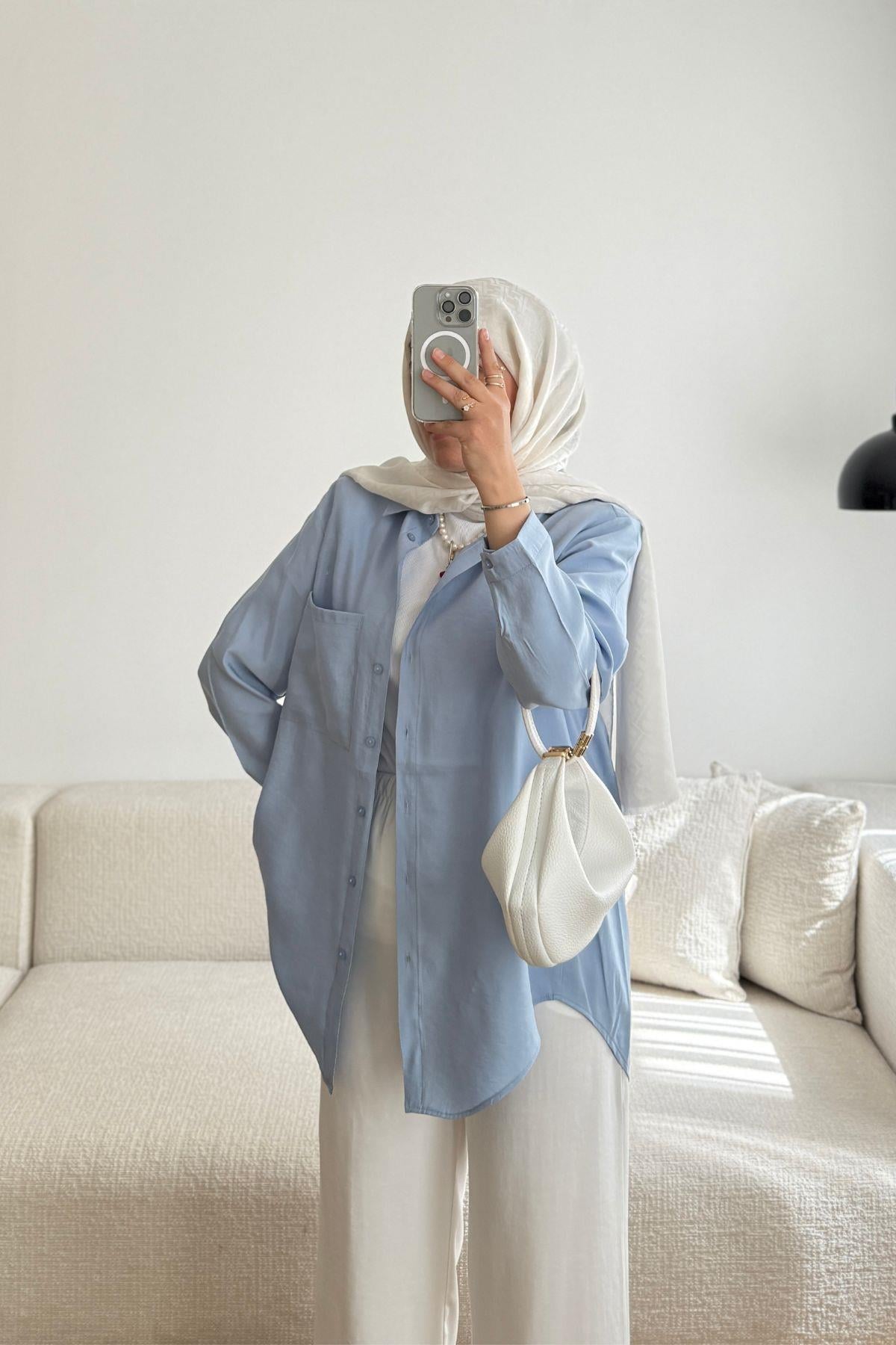 BEBE MAVİ BASİC GÖMLEK 01