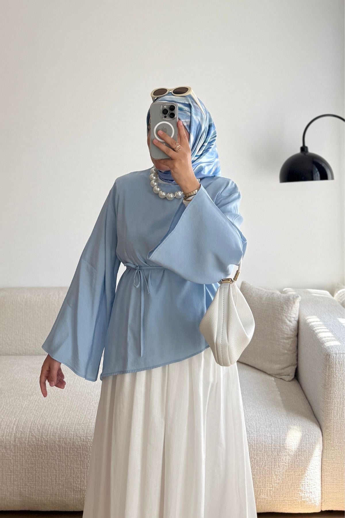 BEBE MAVİ ETEĞİ ÇAPRAZ KESİM GÖMLEK 
