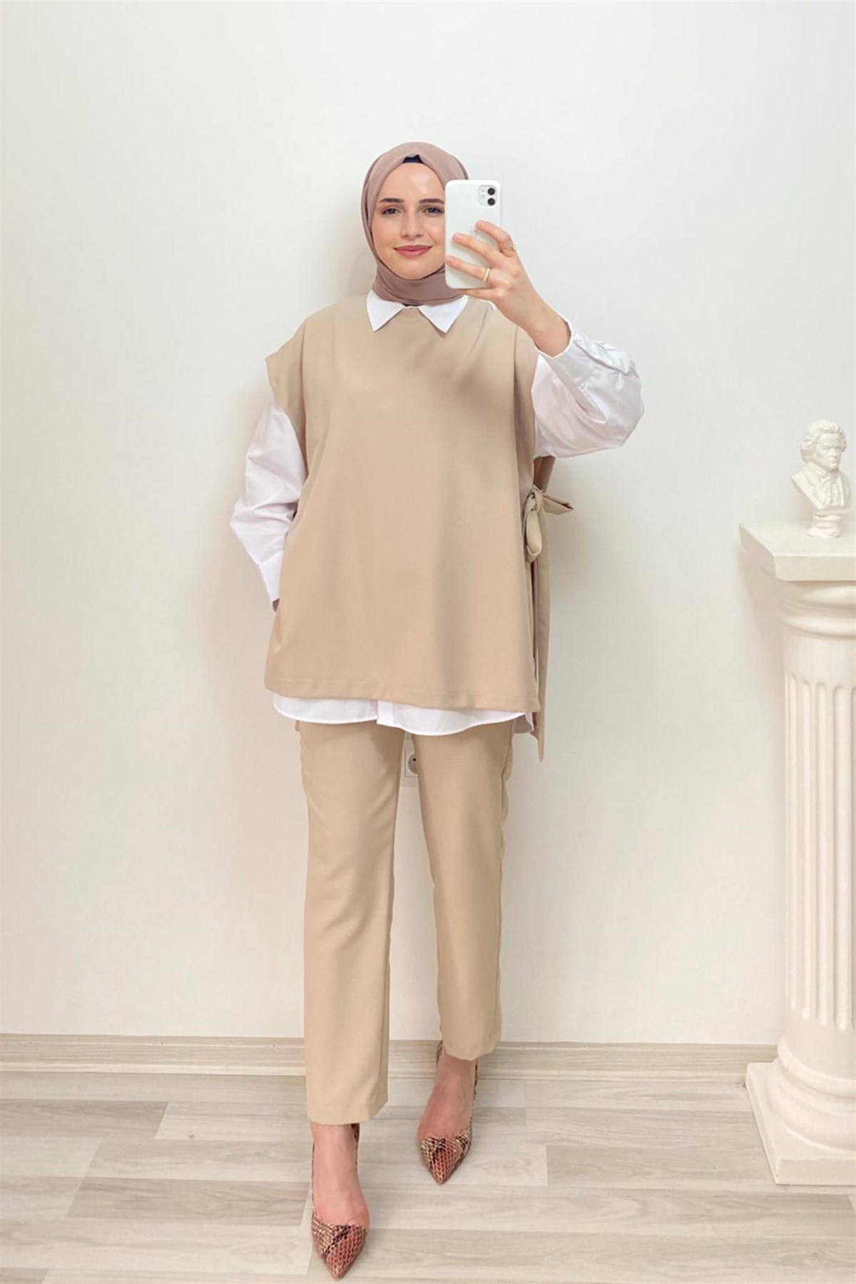 BEJ SÜVETERLİ KREP TAKIM