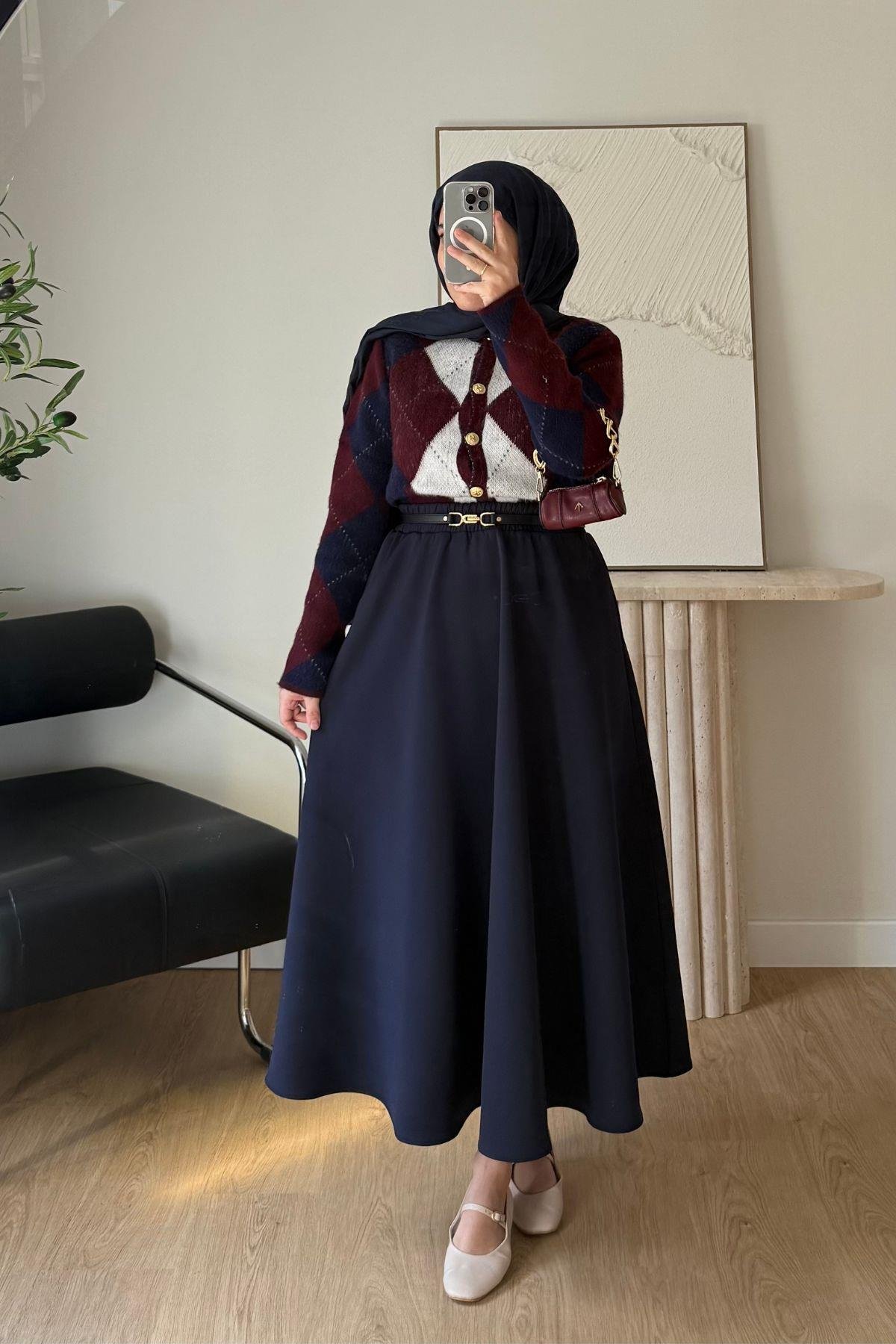 BORDO BAKLAVA DESENLİ HIRKA