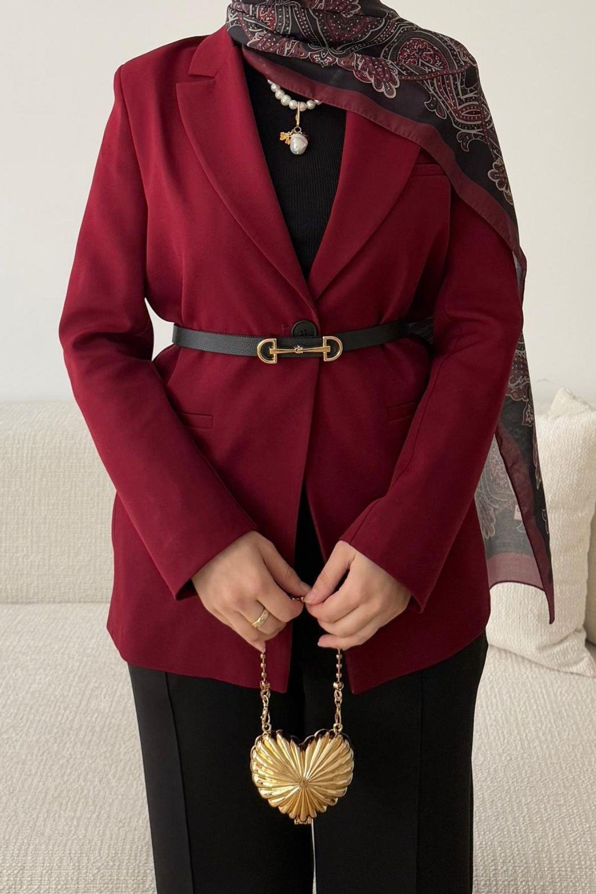 BORDO BLAZER CEKET
