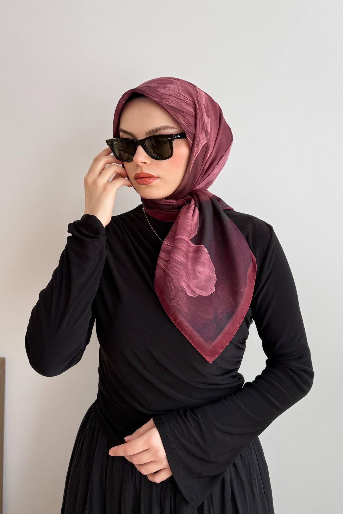 BORDO DALGA DESEN EŞARP