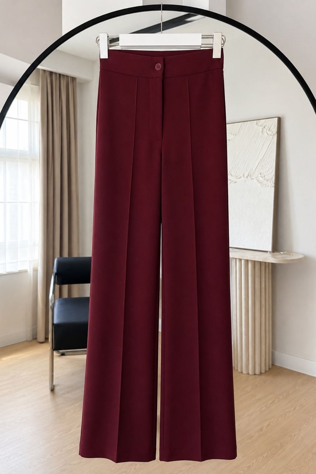 BORDO LİKRALI PANTOLON