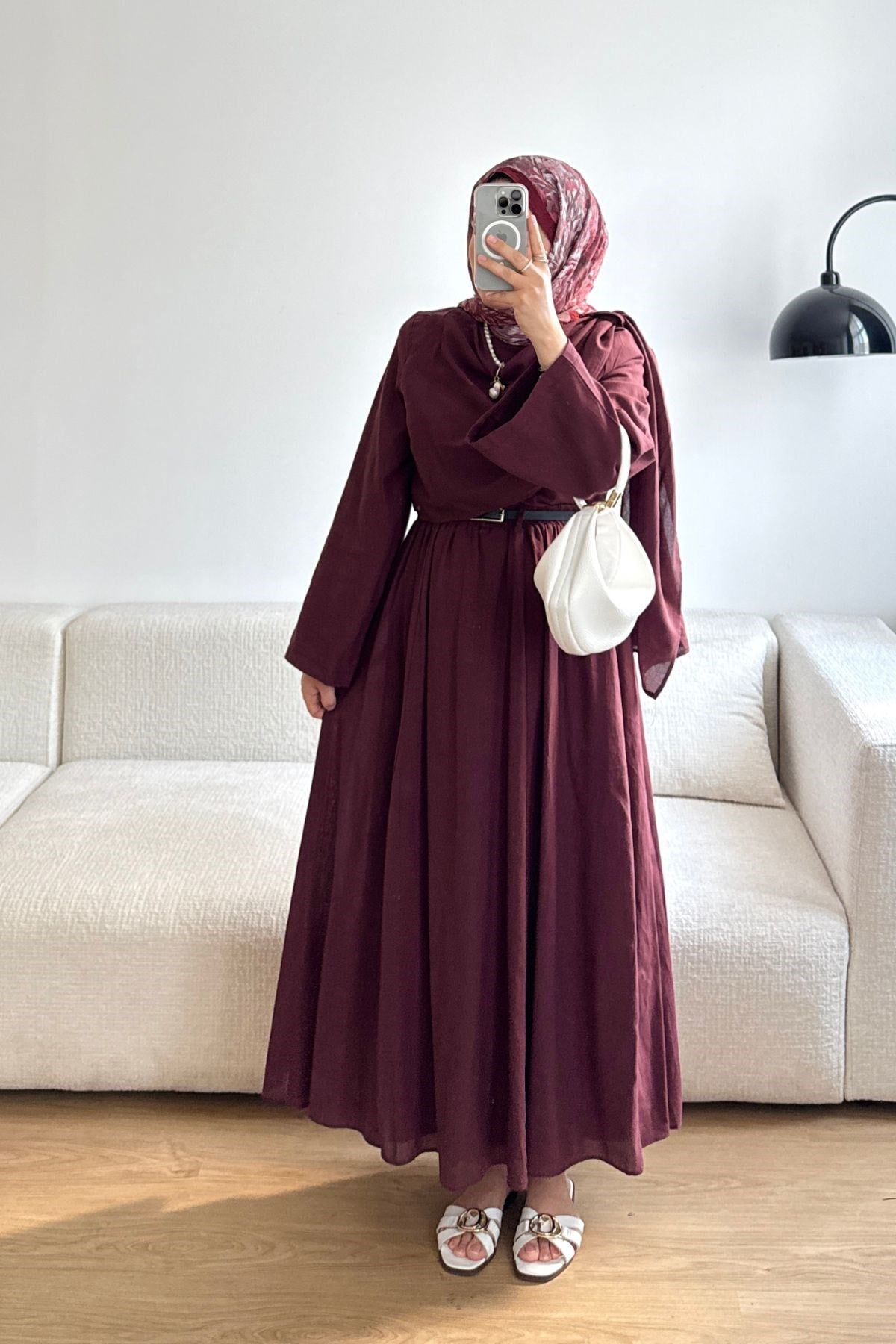 BORDO SALLY KETEN BLUZ