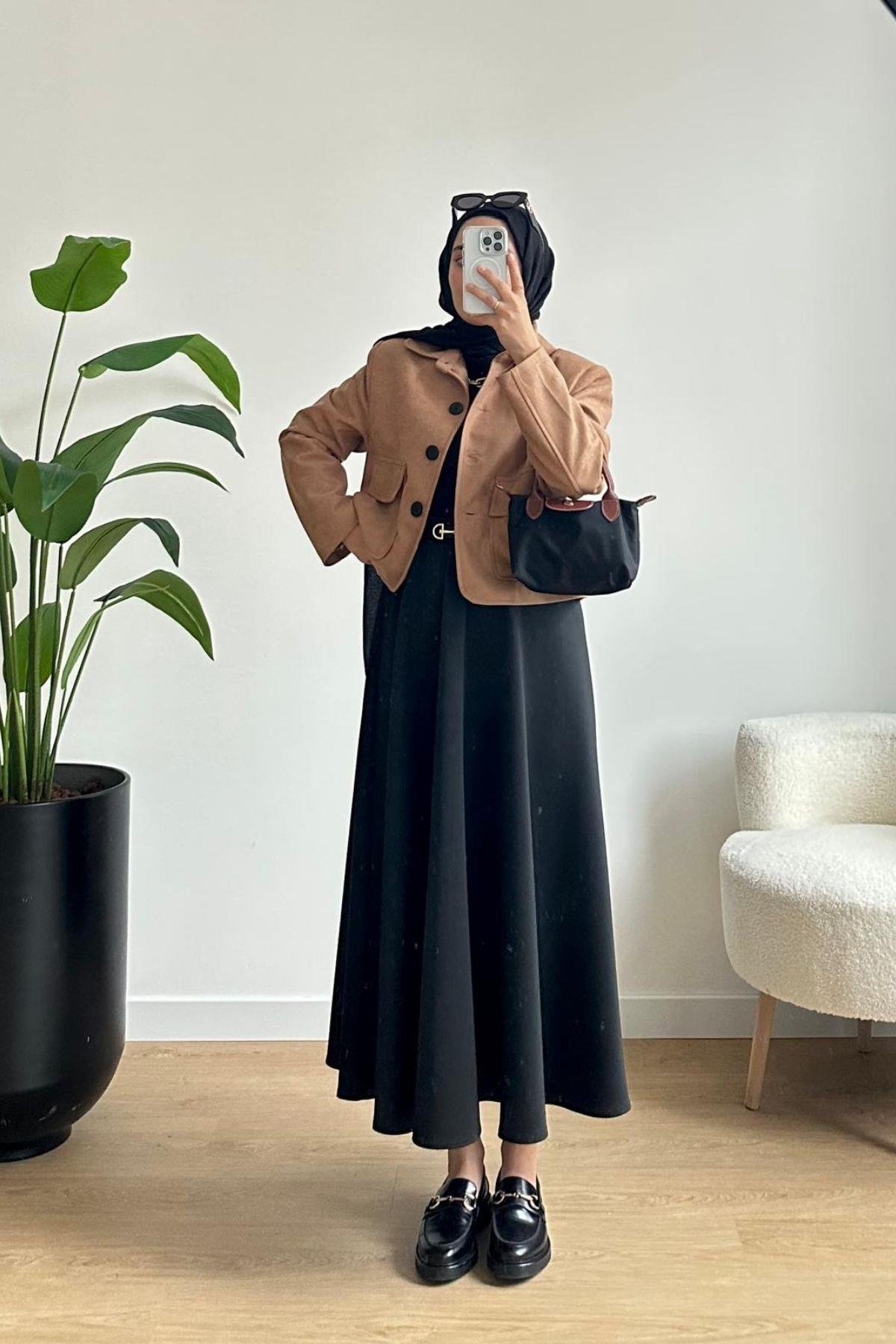 CAMEL NUBUK SÜET VATKALI CEKET