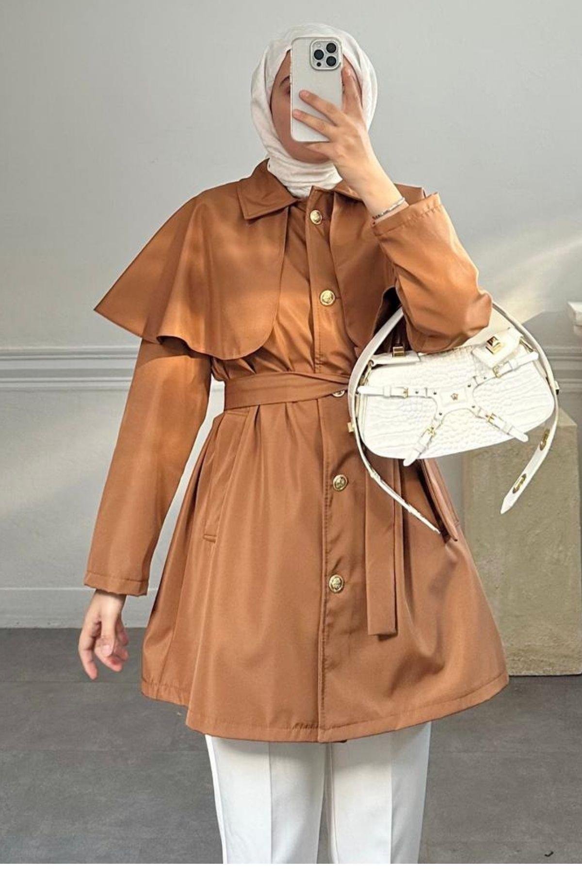 CAMEL PELERİN CEKET