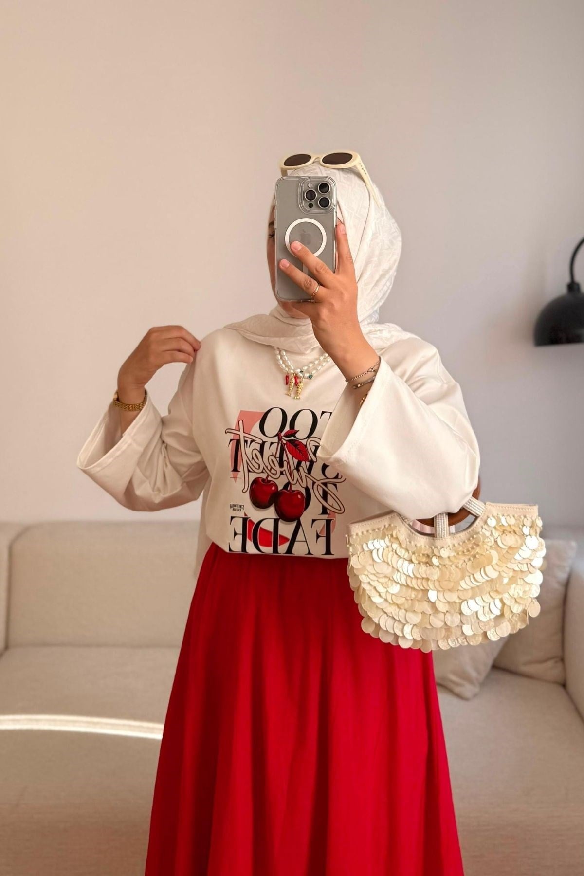CHERRY BASKILI UZUN KOLLU TSHİRT