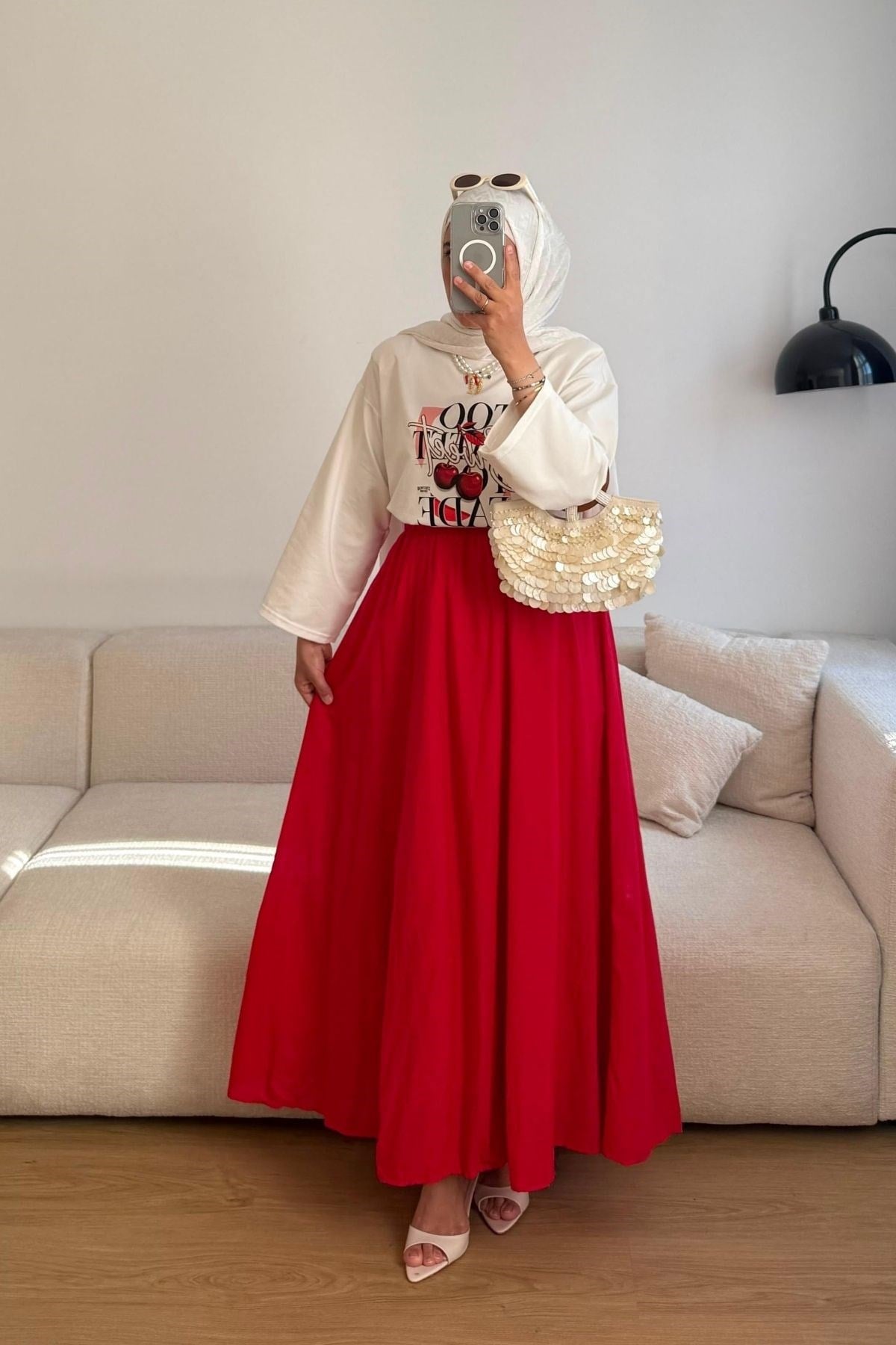 CHERRY BASKILI UZUN KOLLU TSHİRT