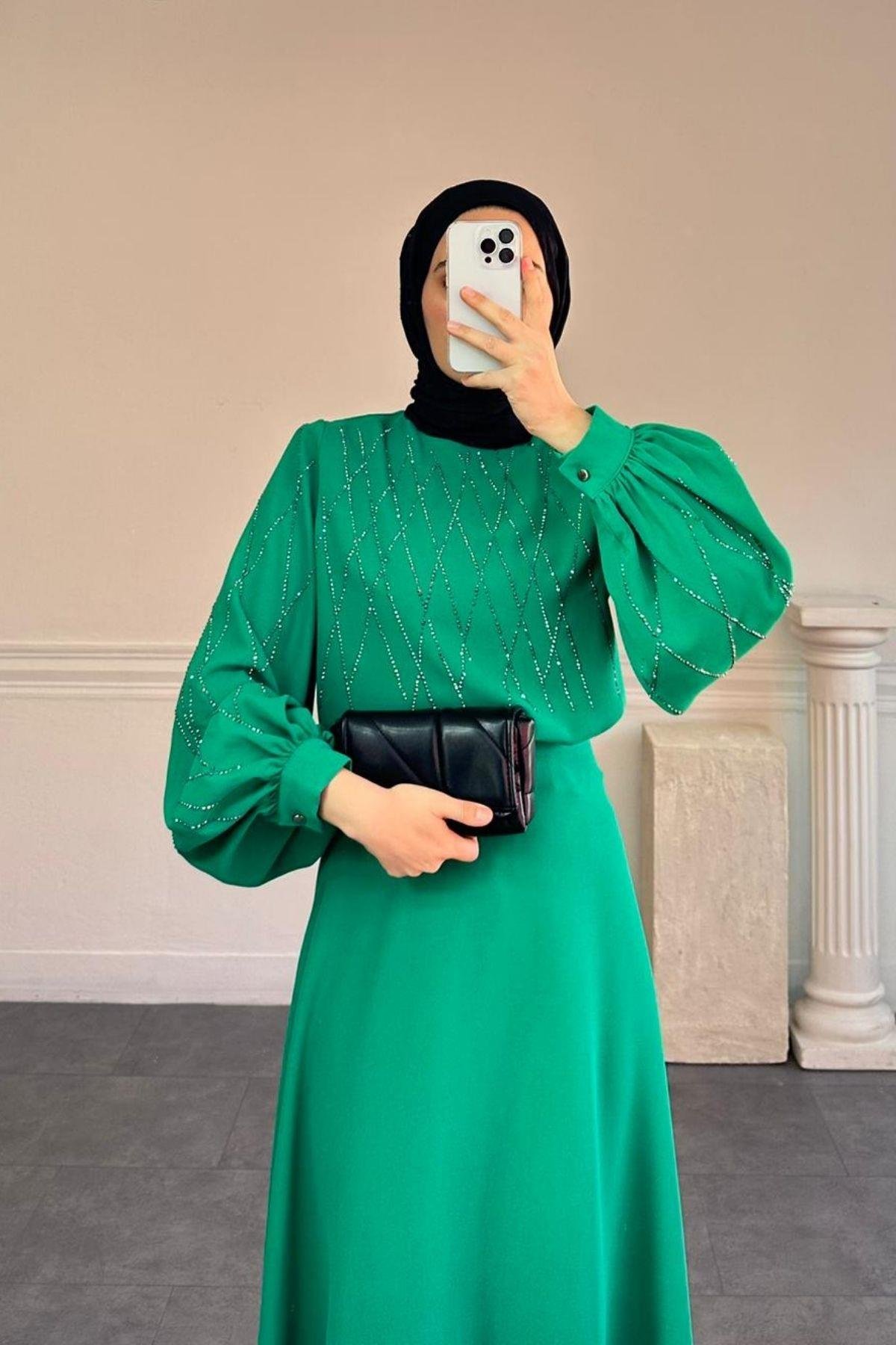 ELİTE BENETTON YEŞİL IŞILTILI TAKIM