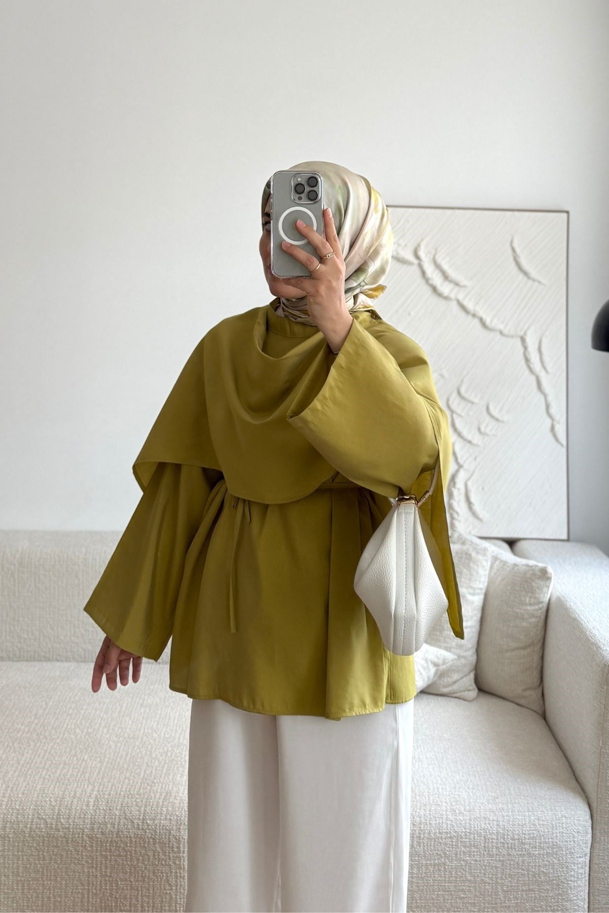 GREEN SEYYAR ŞAL DETAYLI BLUZ