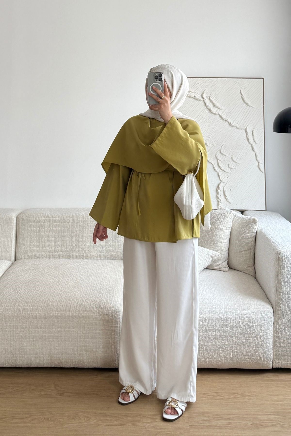 GREEN SEYYAR ŞAL DETAYLI BLUZ