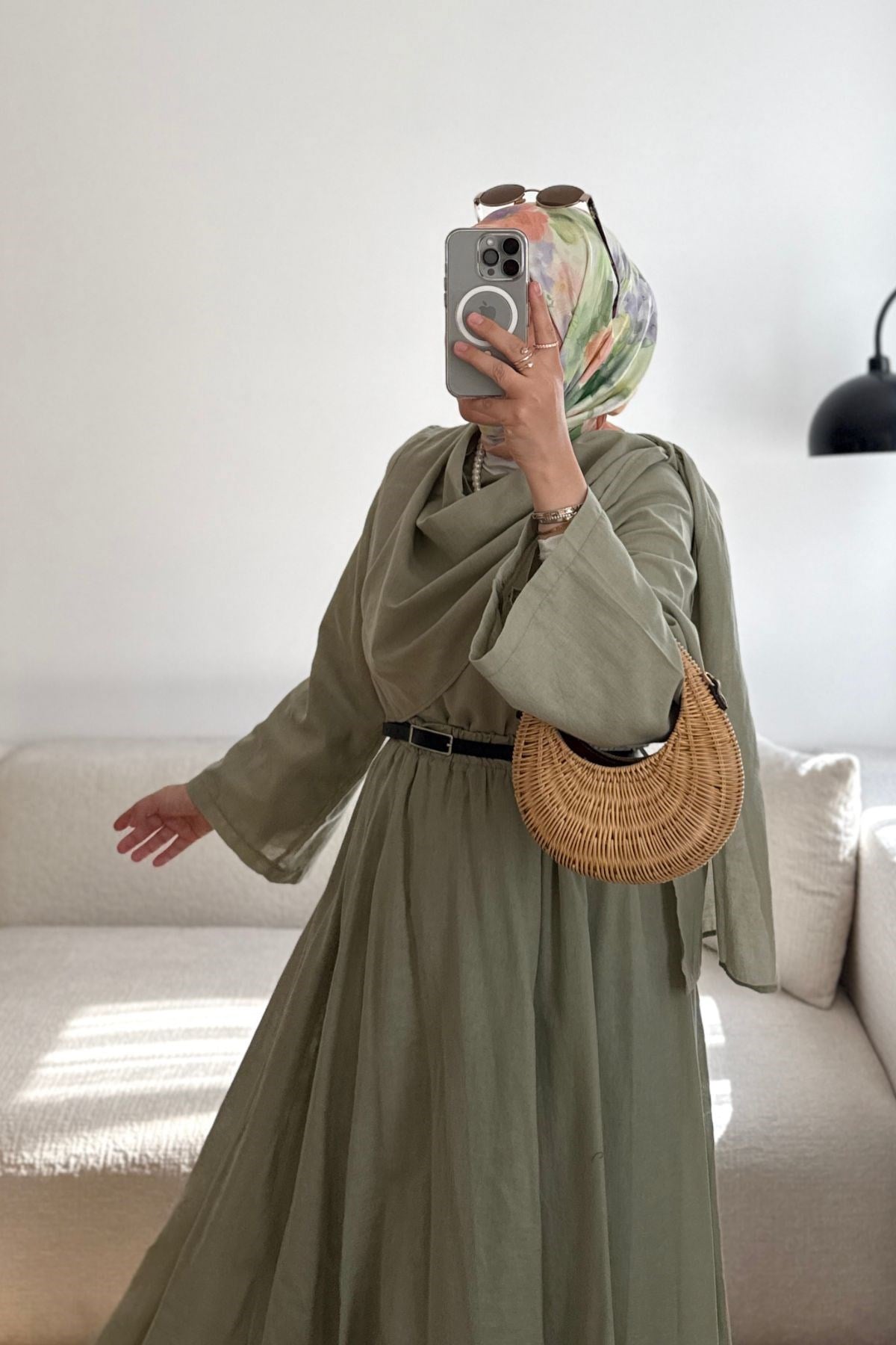 HAKİ SALLY KETEN BLUZ