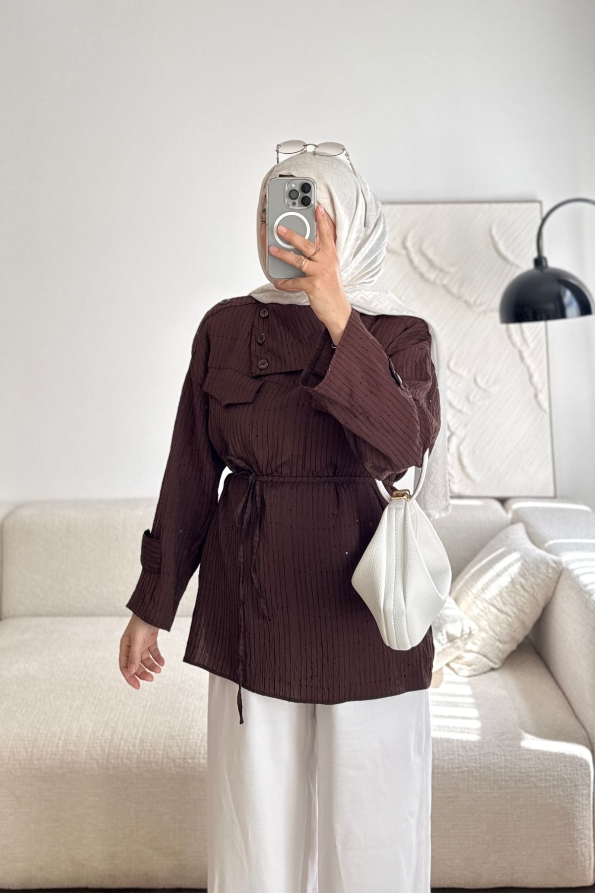 KAHVE CEP KAPAKLI MELODİ GÖMLEK