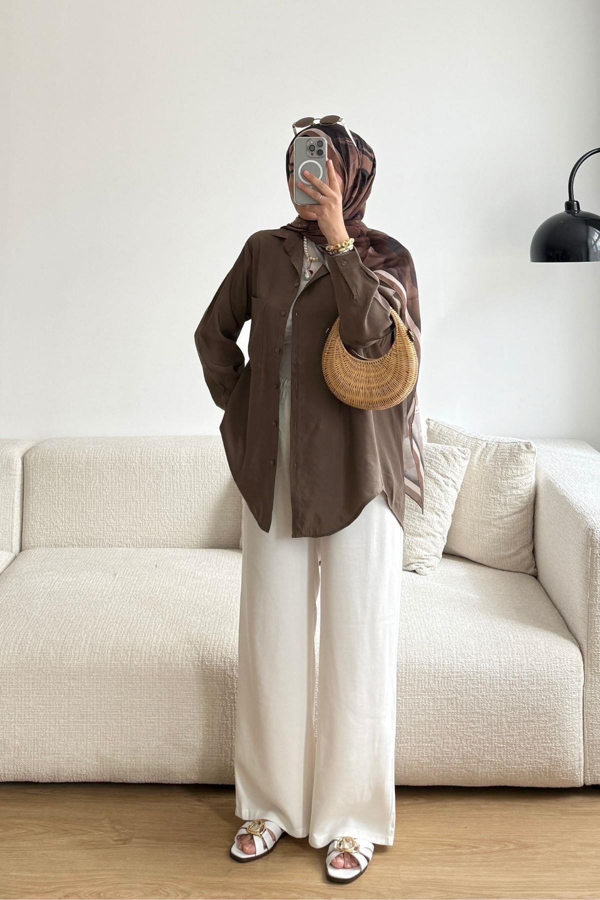 KAHVERENGİ BASİC GÖMLEK