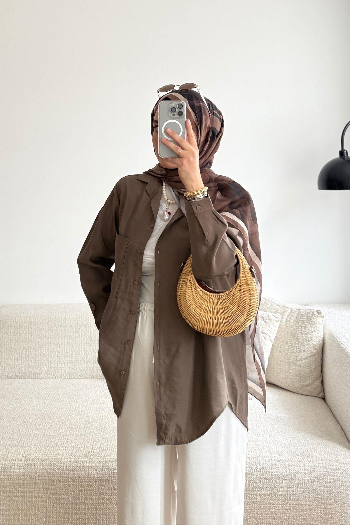 KAHVERENGİ BASİC GÖMLEK