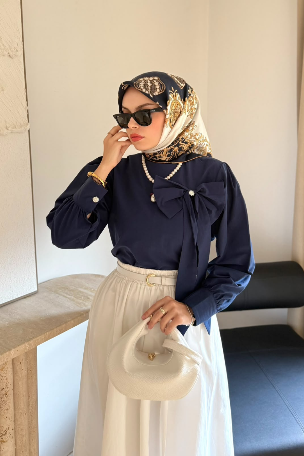 LACİVERT FLY BÜYÜK KURDELE GÖMLEK