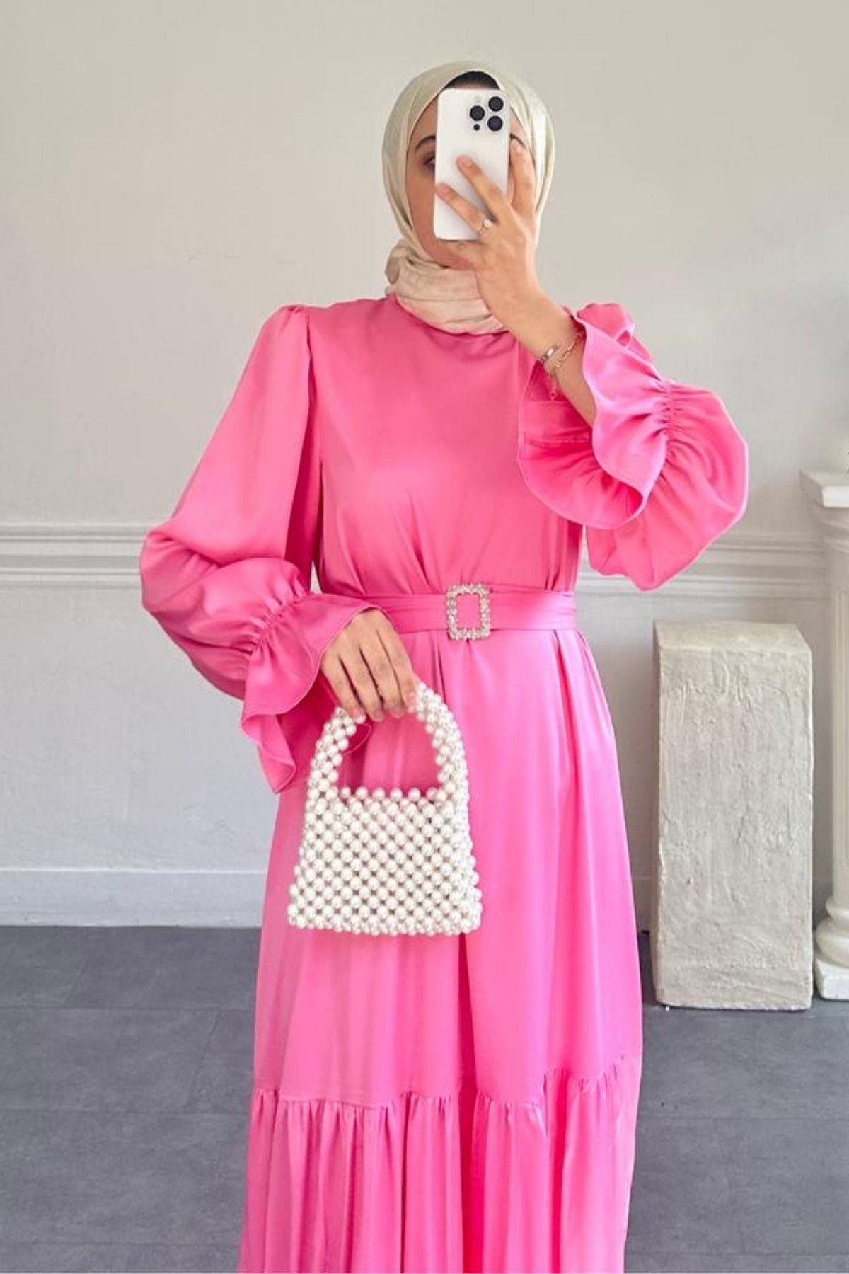 LİZA ŞEKER PEMBE ELBİSE
