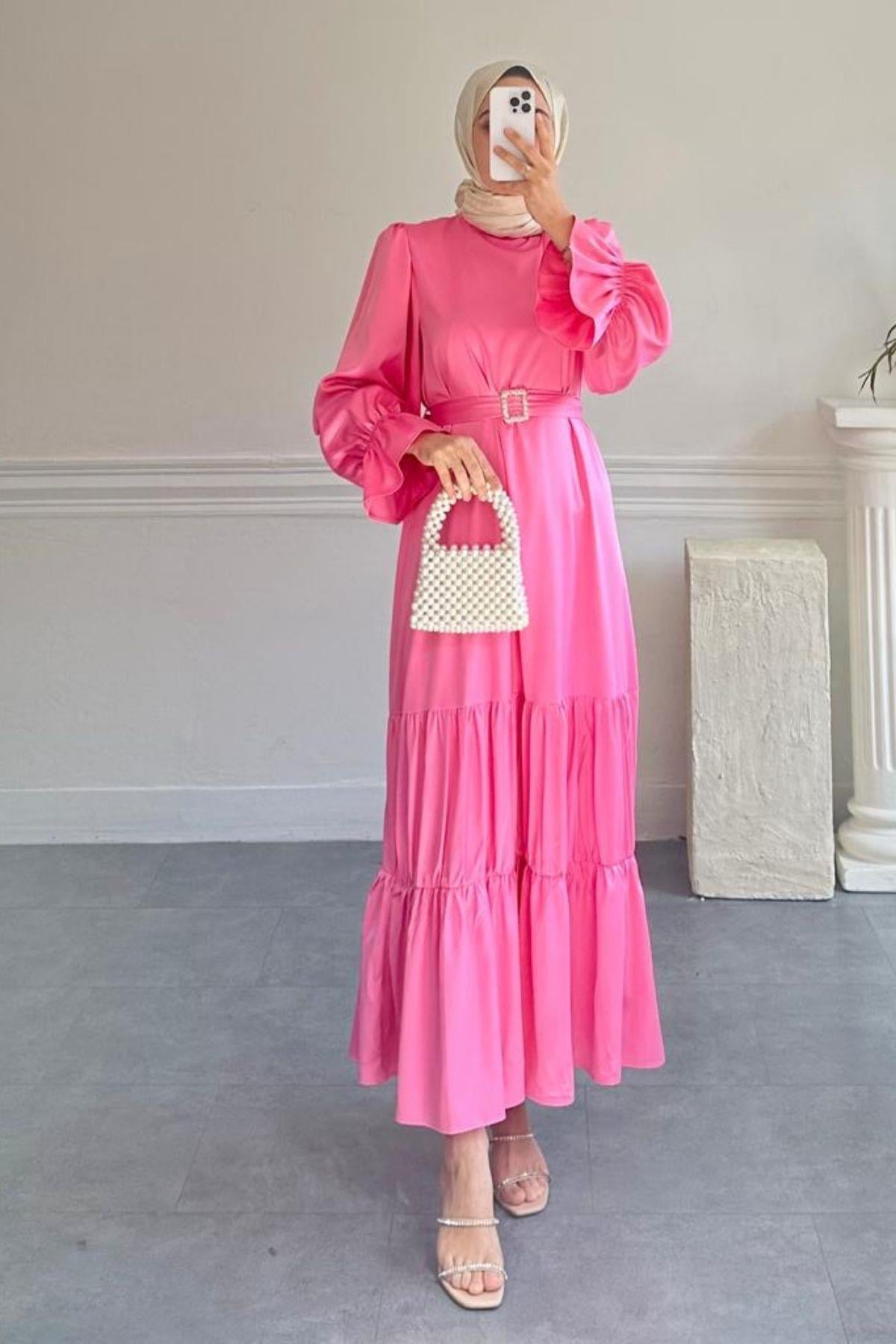 LİZA ŞEKER PEMBE ELBİSE