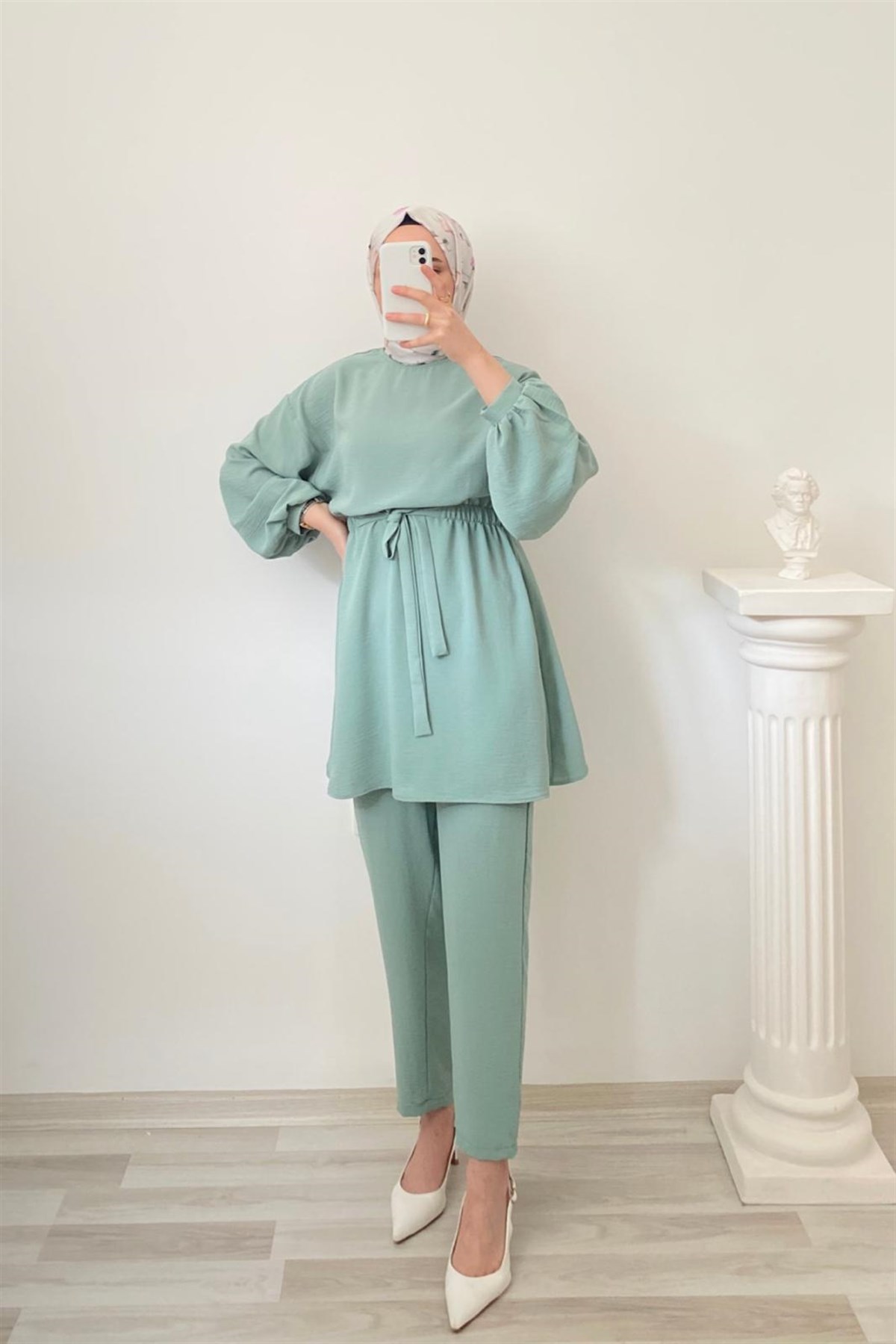 MİNT YEŞİLİ BELİ LASTİKLİ TAKIM