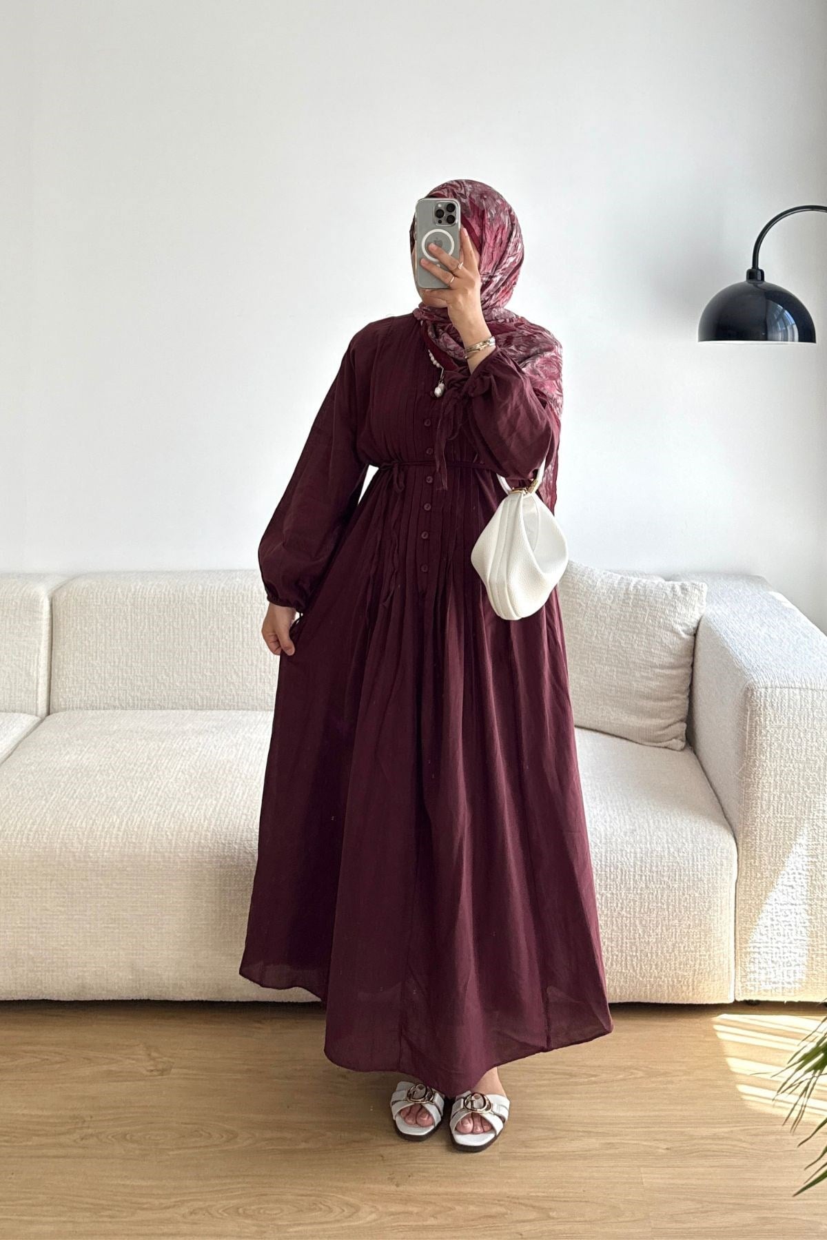MÜRDÜM ÖNÜ PİLE DETAYLI ELBİSE 